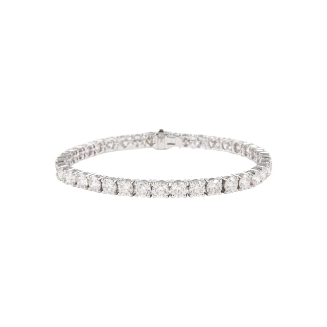 White Gold and 10.95ctw Round Brilliant Cut Diamond Tennis Bracelet