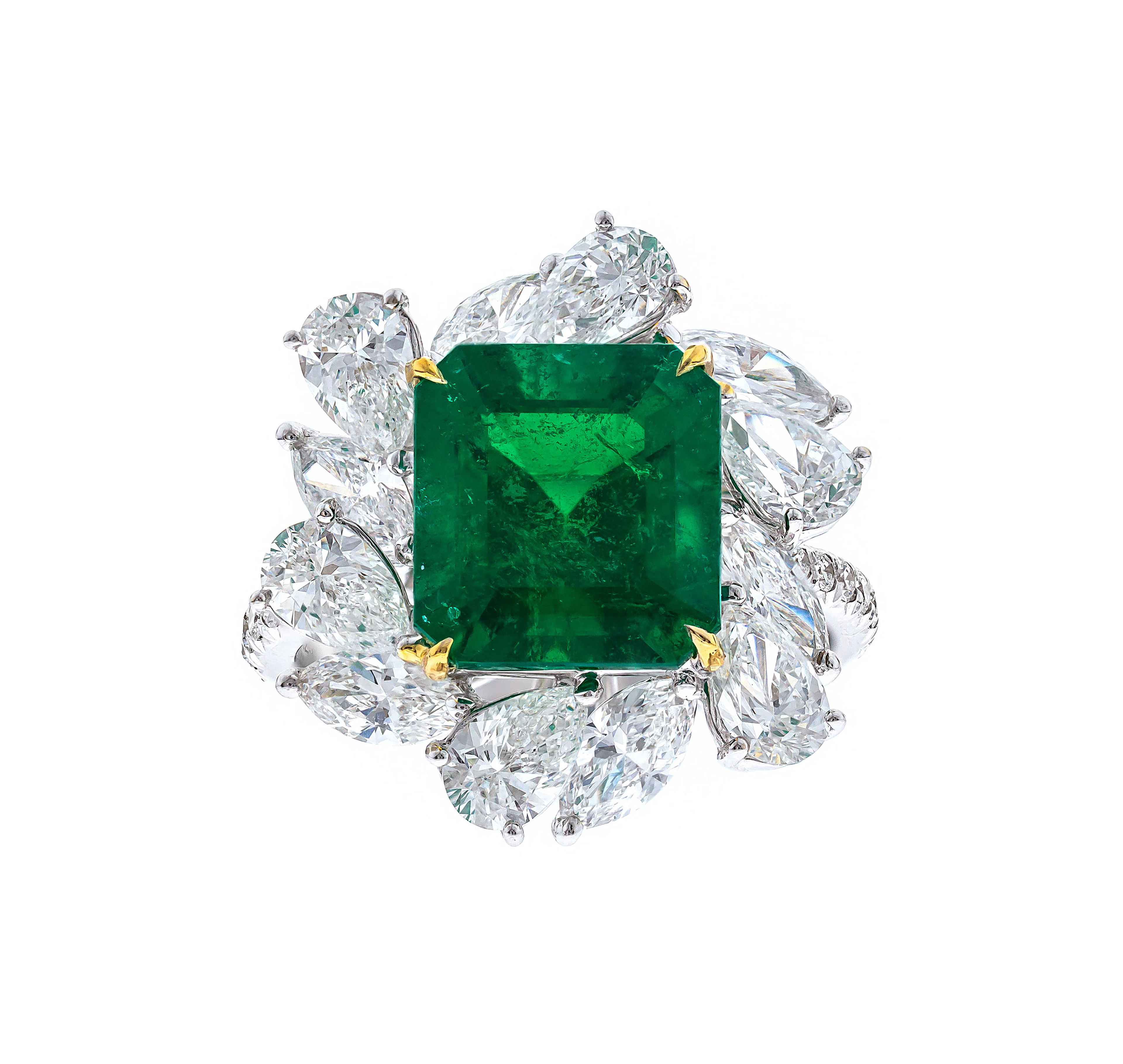 White Gold, 4.25ct Colombia Emerald and Diamond Ring