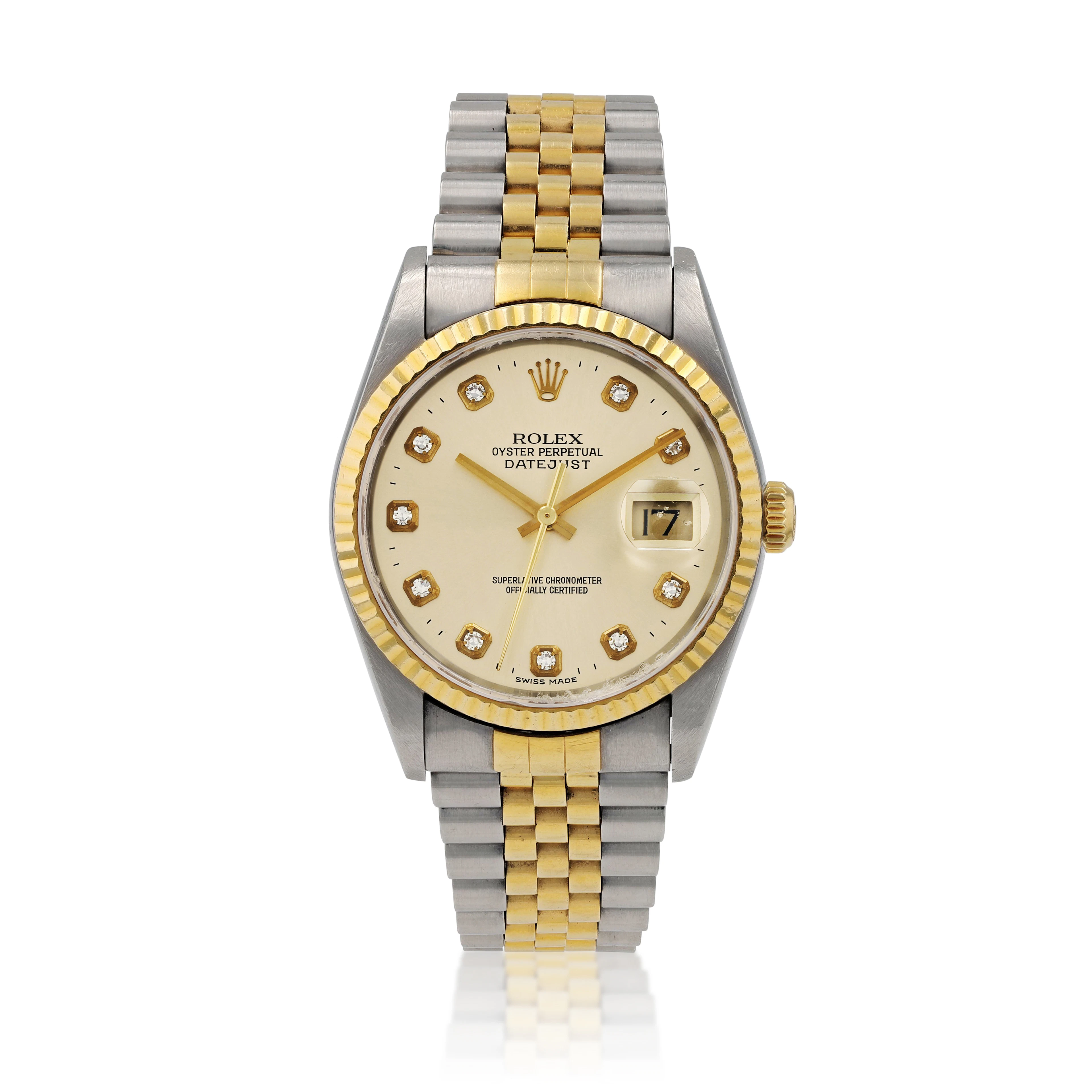 Datejust, reference 16233, stainless steel and yellow gold wristwatch