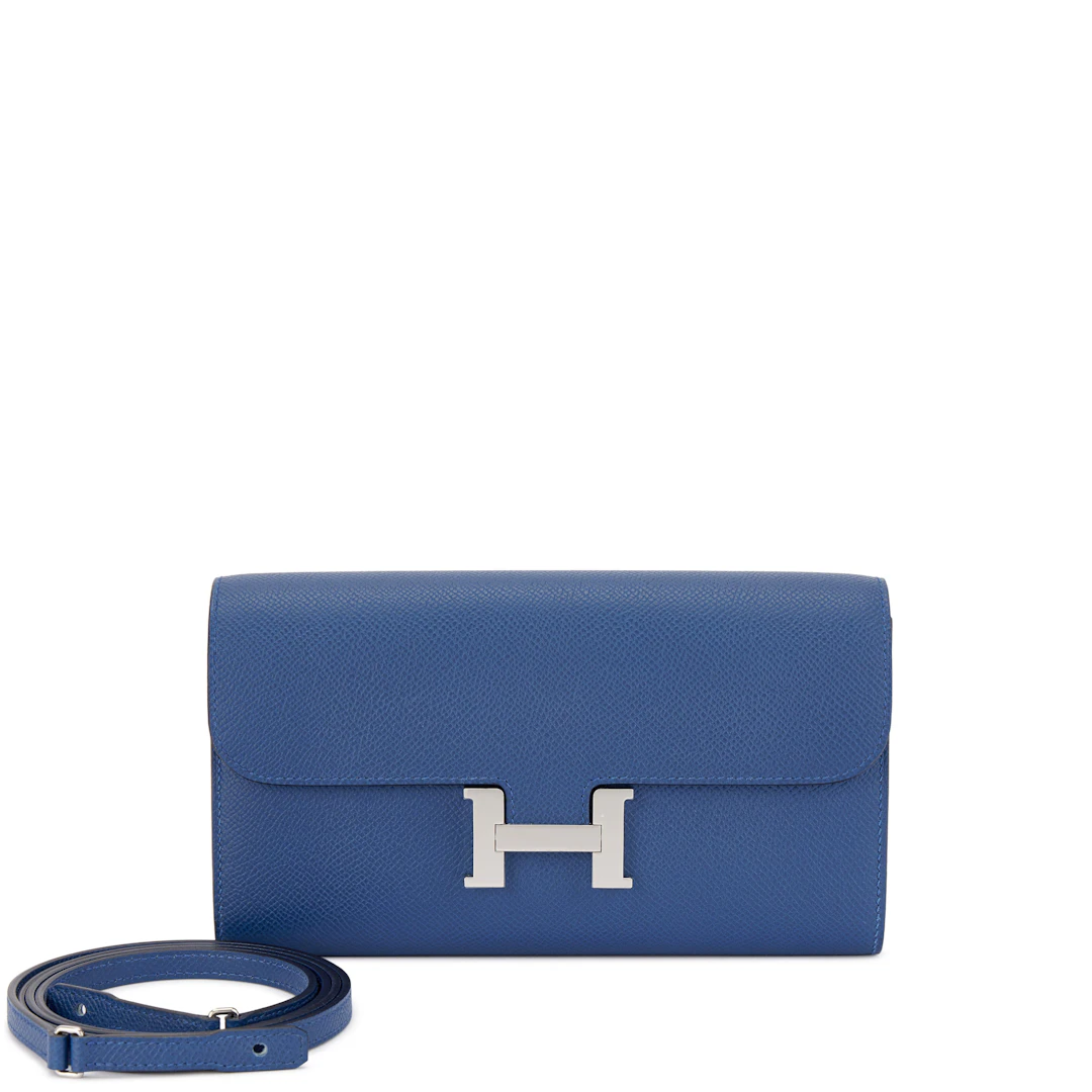 Bleu Tie Epsom Constance-To-Go Wallet Palladium Hardware, 2025