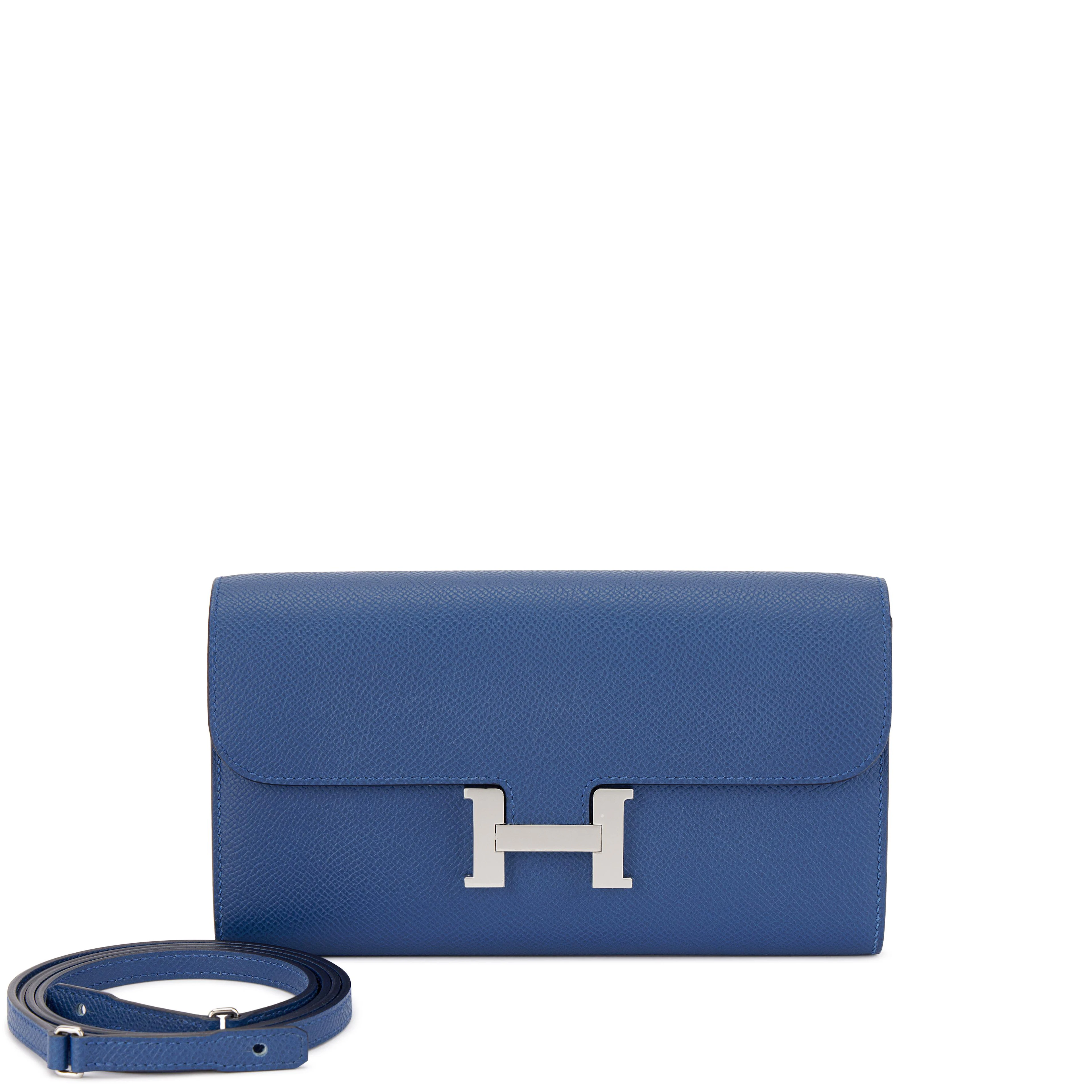 Bleu Tie Epsom Constance-To-Go Wallet Palladium Hardware, 2025