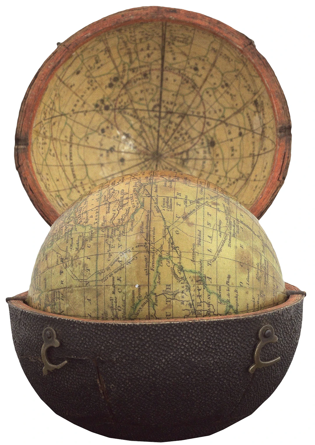 English Terrestrial Pocket Globe with Celestial Case