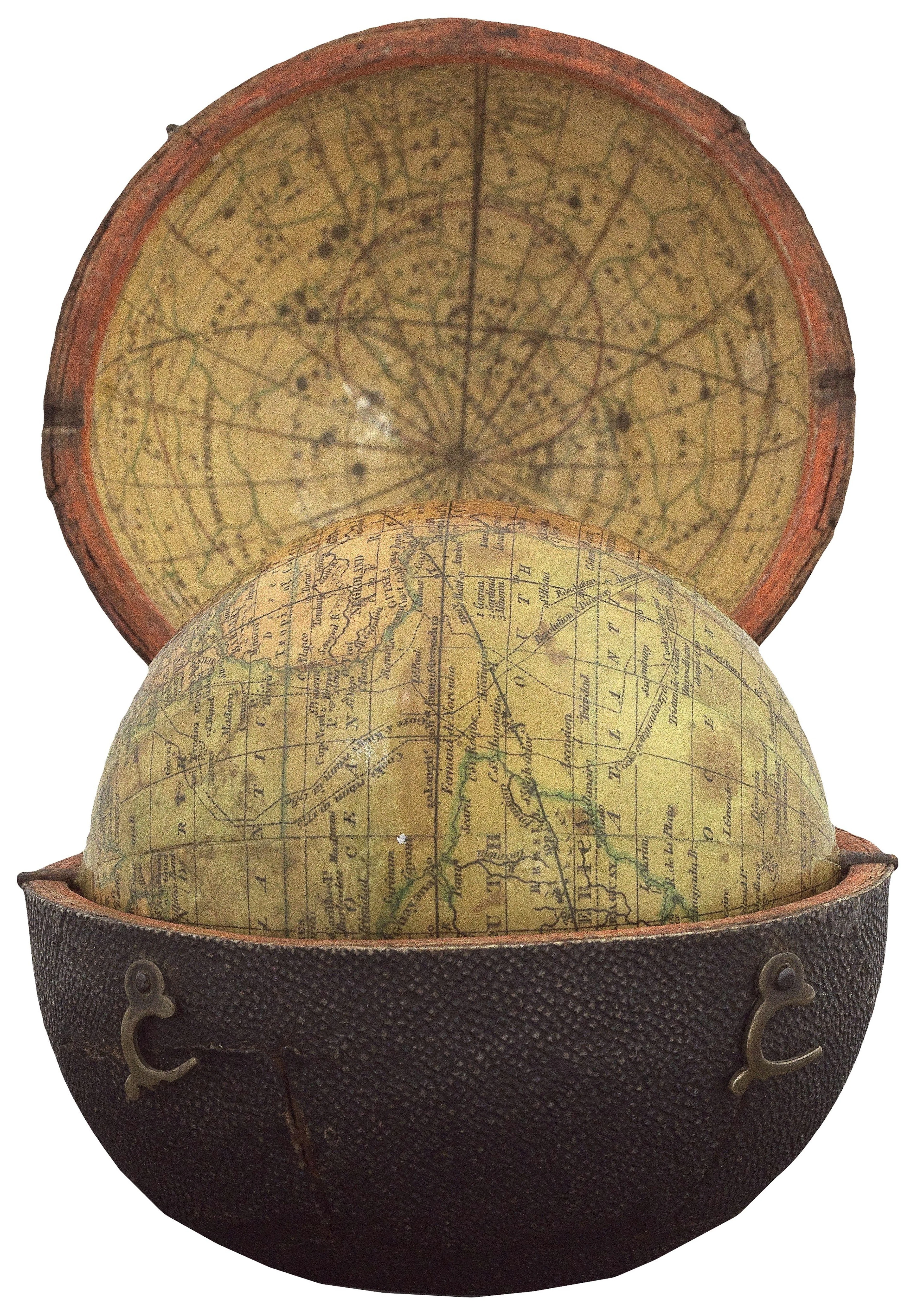 English Terrestrial Pocket Globe with Celestial Case
