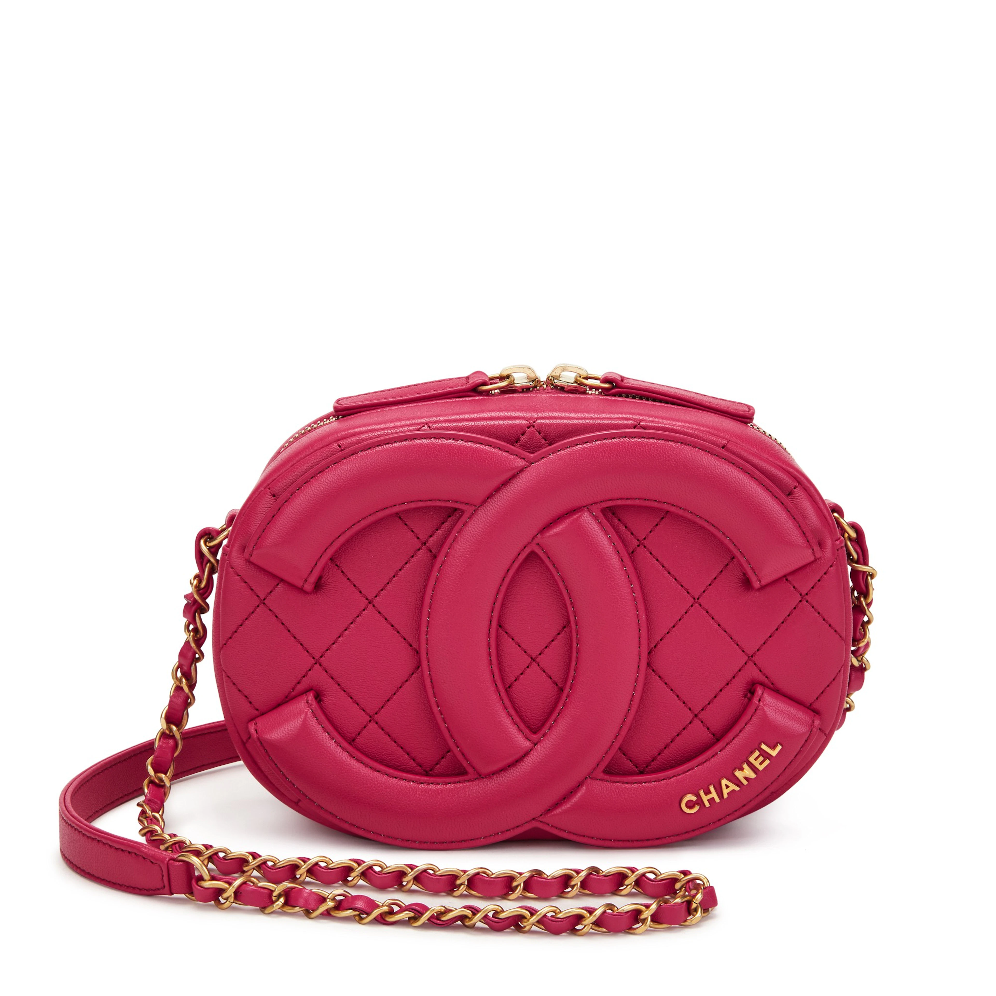 Pink Quilted Lambskin Coco Midnight Camera Bag Gold Hardware, 2020