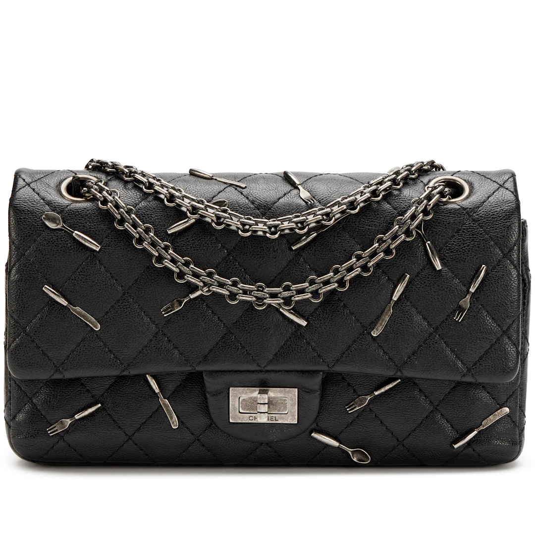 Black Quilted Calfskin Utensil Charms Brasserie 2.55 Reissue 225 Flap