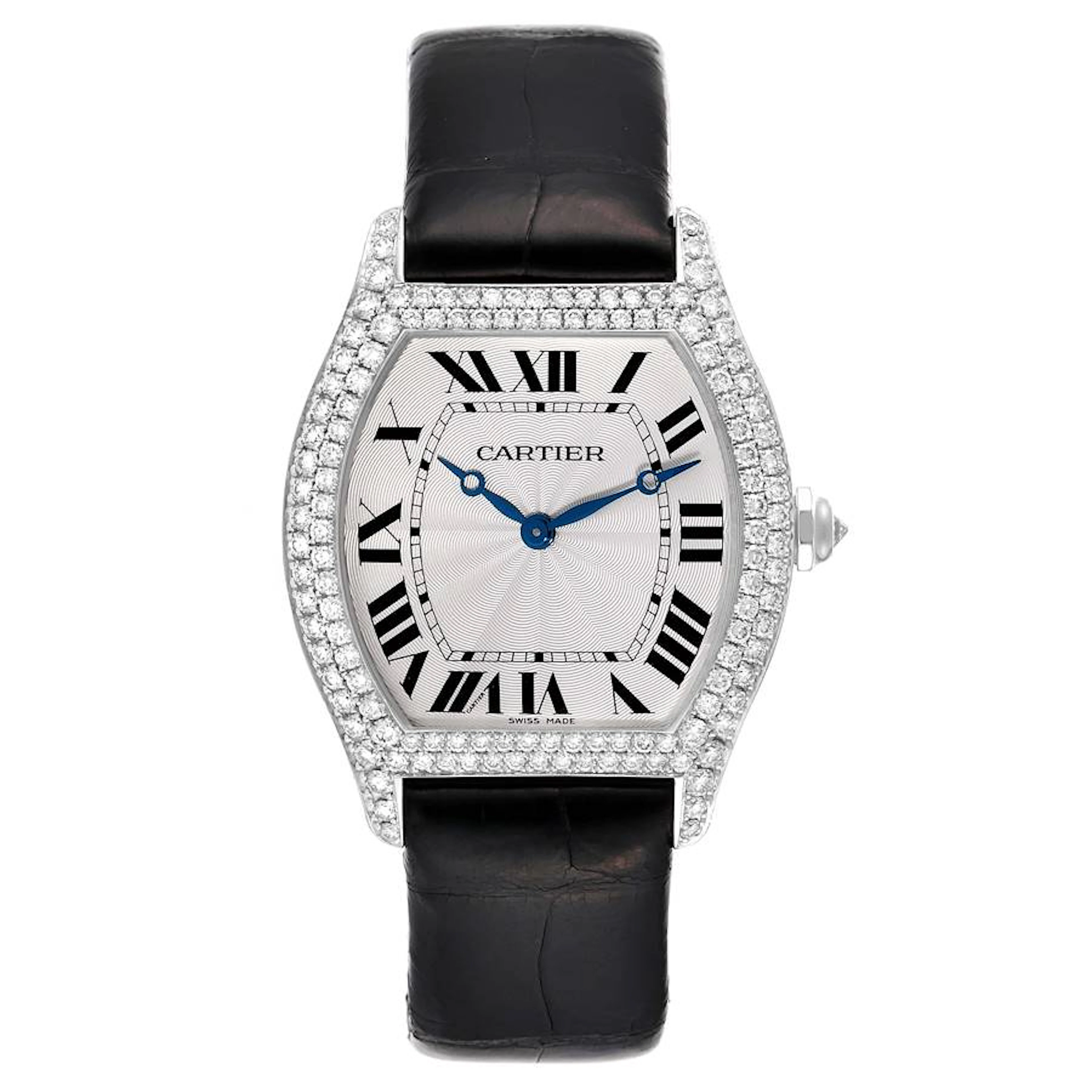 Tortue (Reference WA504351). A 34mm white gold diamond-set manual