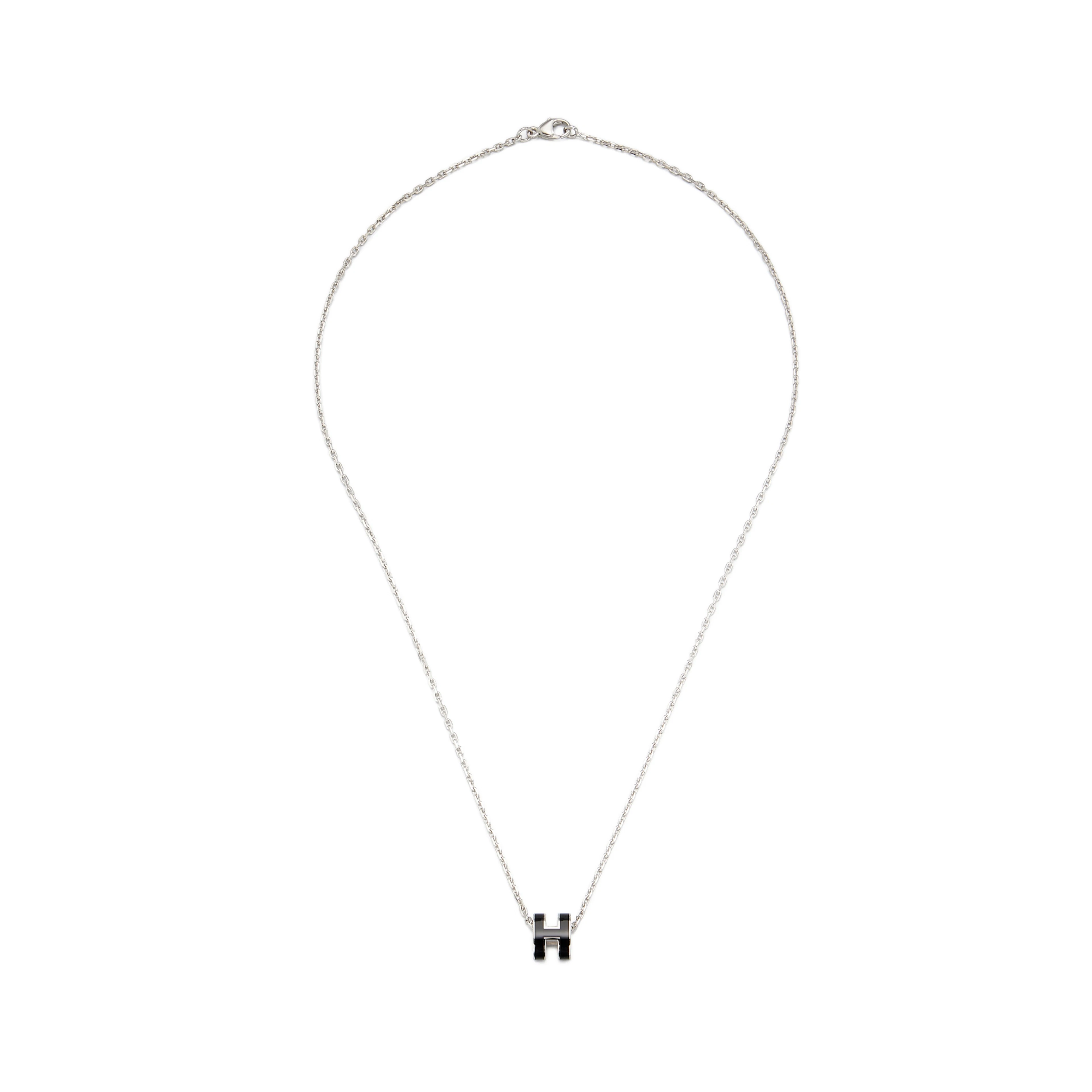 Black Lacquer Mini Pop H Pendant Palladium Hardware