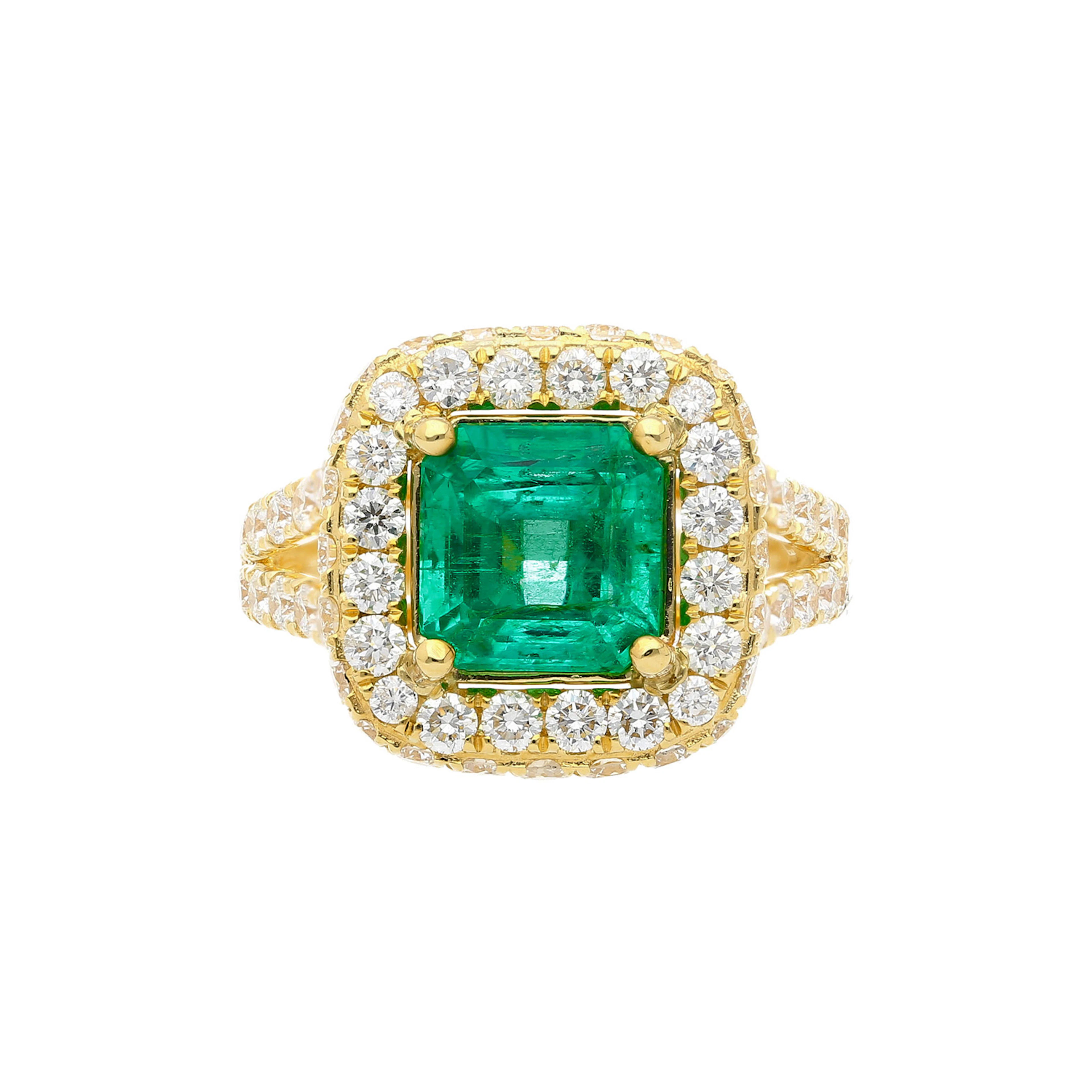 Gold, 2.66ct Colombian Emerald and Diamond Ring