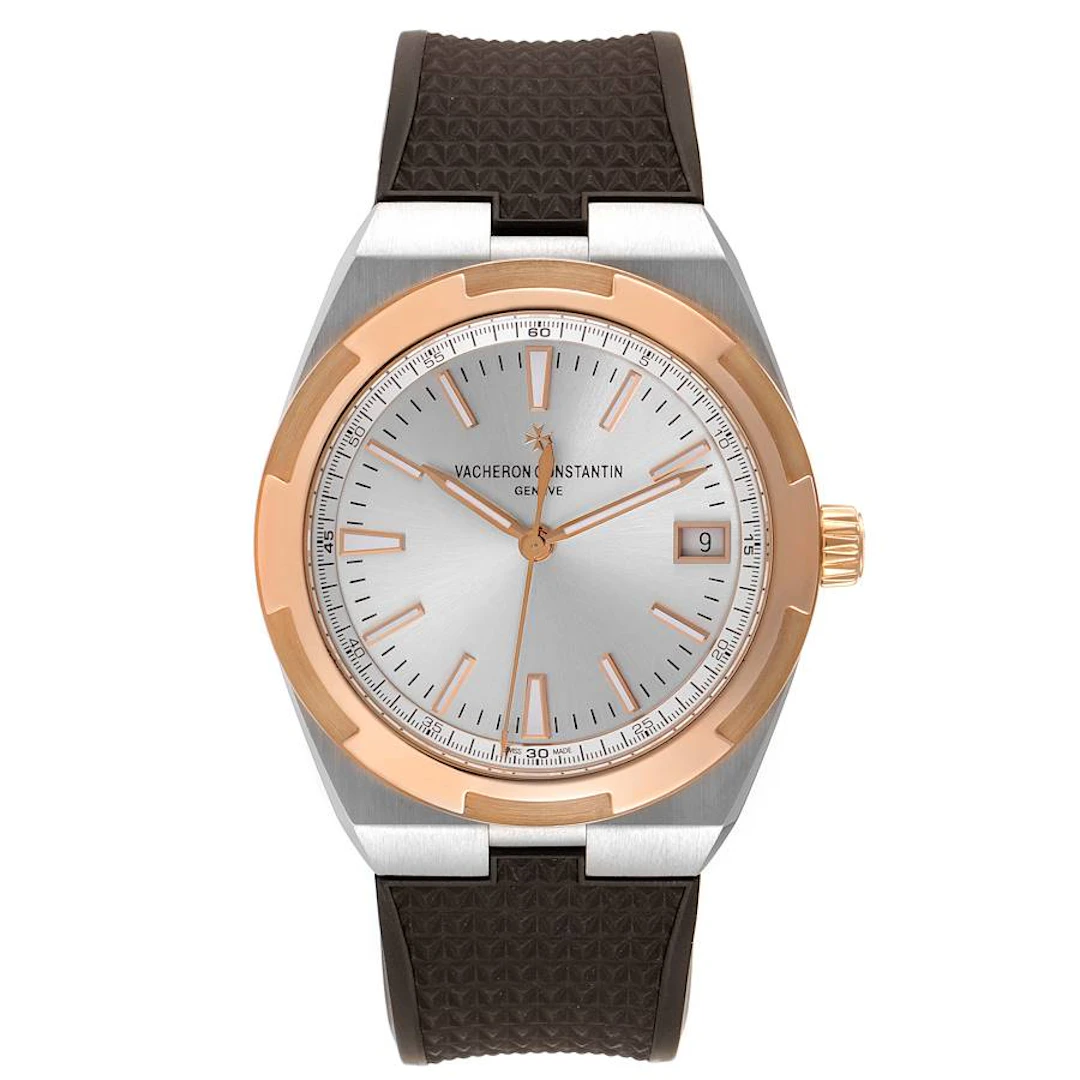 Overseas (Reference 4500V/000M-B127). A 41mm rose gold stainless steel