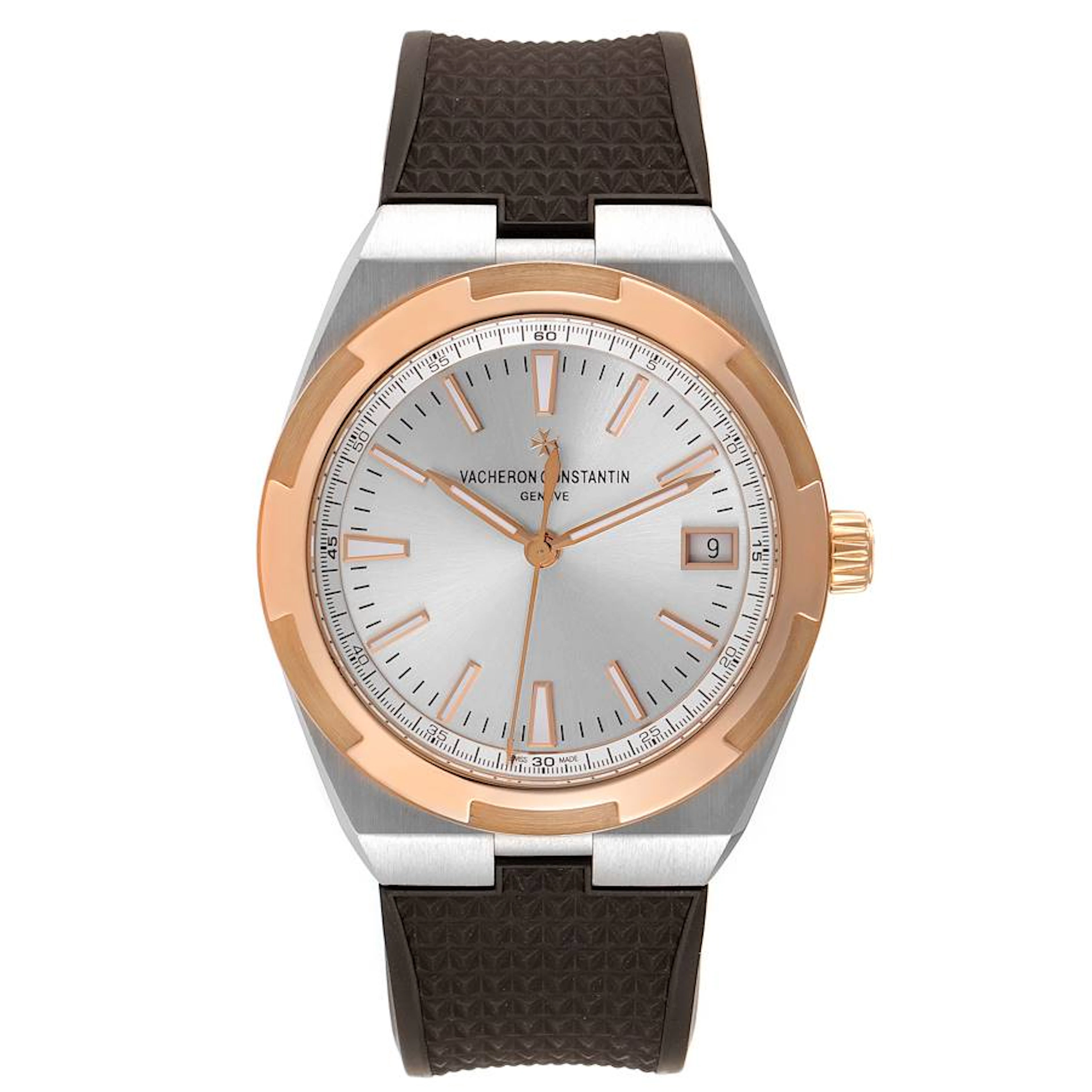 Overseas (Reference 4500V/000M-B127). A 41mm rose gold stainless steel