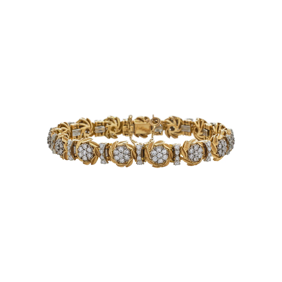 Vintage Gold, White Gold, and Diamond Bracelet