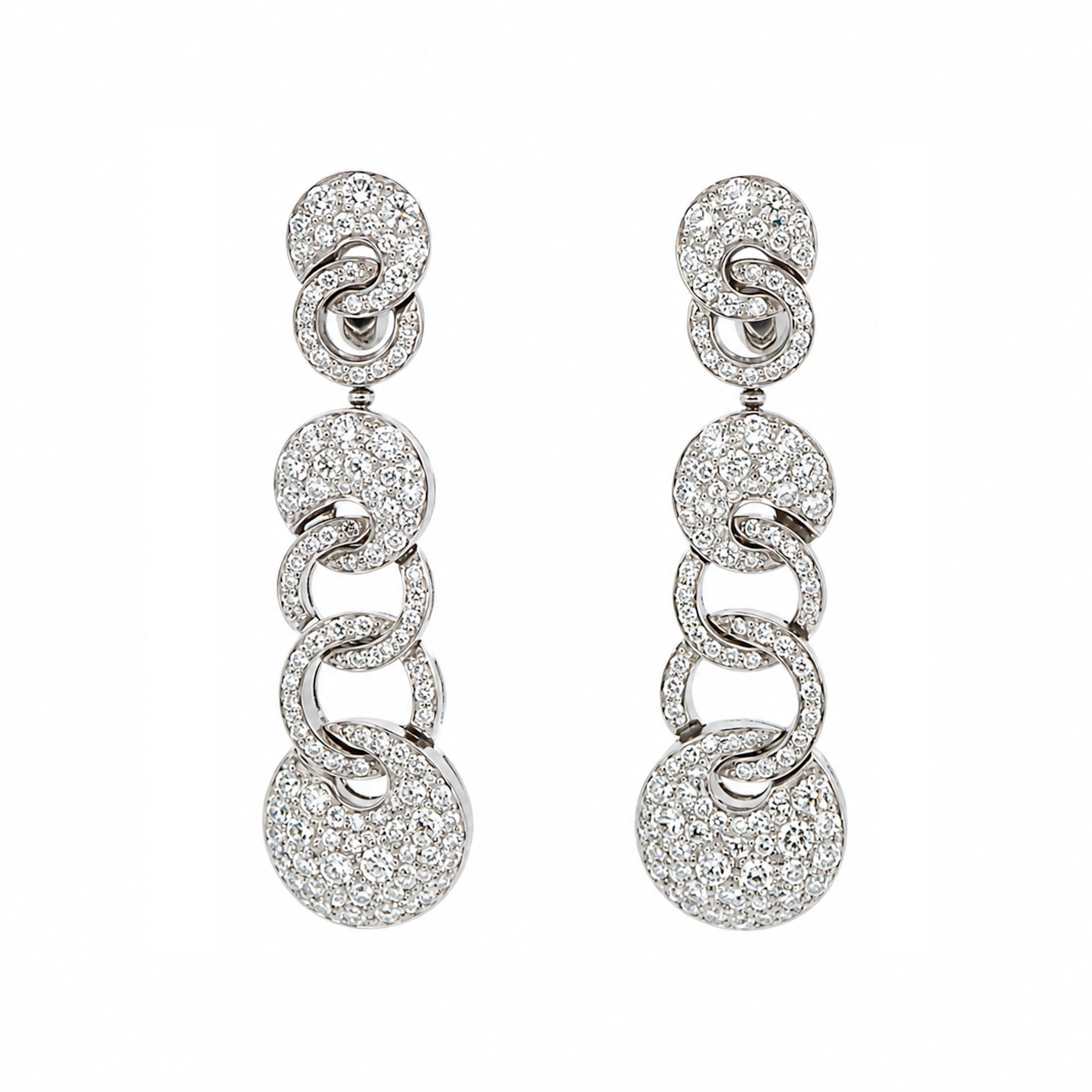 White Gold and Diamond Cerchi Earclips