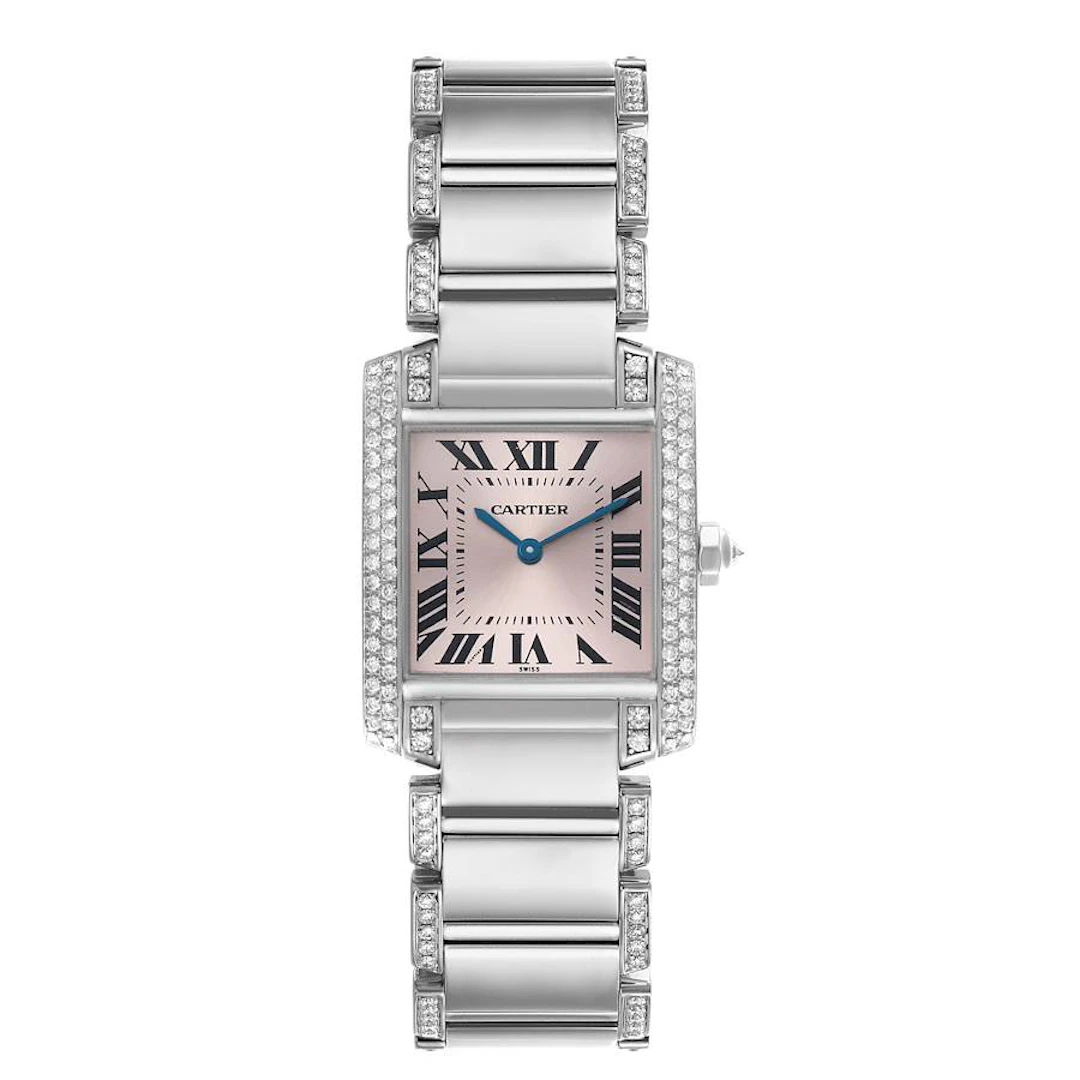 Tank Francaise Medium (Reference WE1014SC). A 30mm white gold diamond-set
