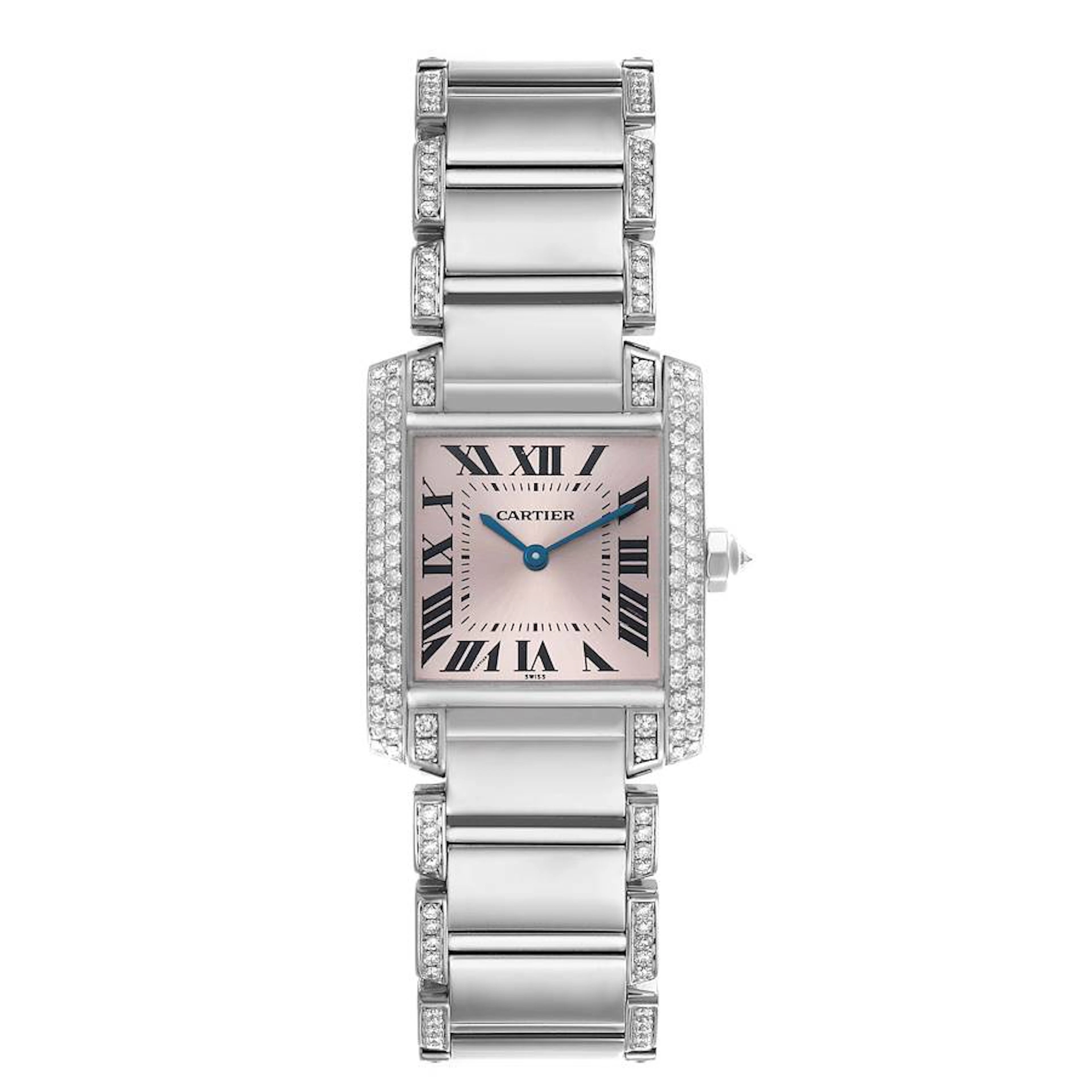 Tank Francaise Medium (Reference WE1014SC). A 30mm white gold diamond-set