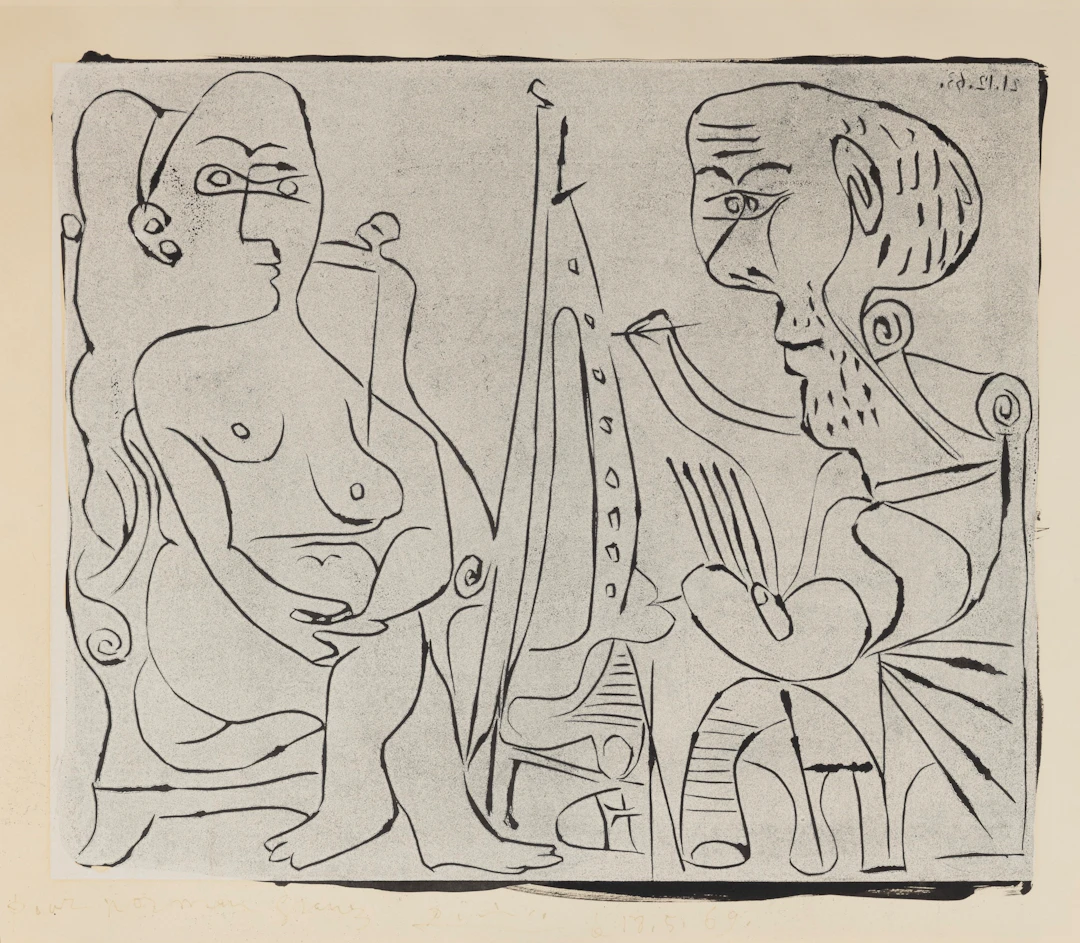 Ba1347 Peintre et modèle au fauteuil, 1963