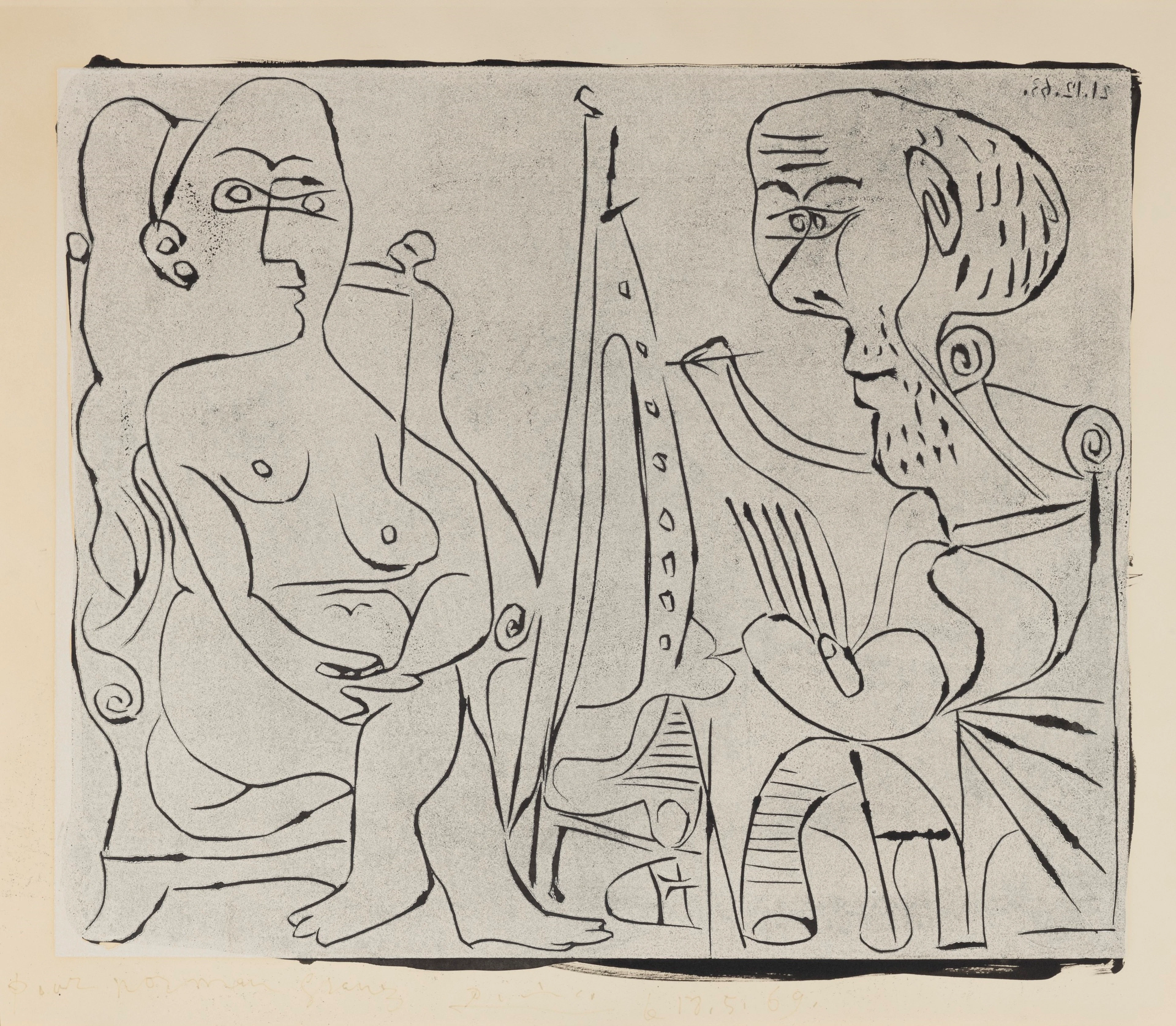 Ba1347 Peintre et modèle au fauteuil, 1963
