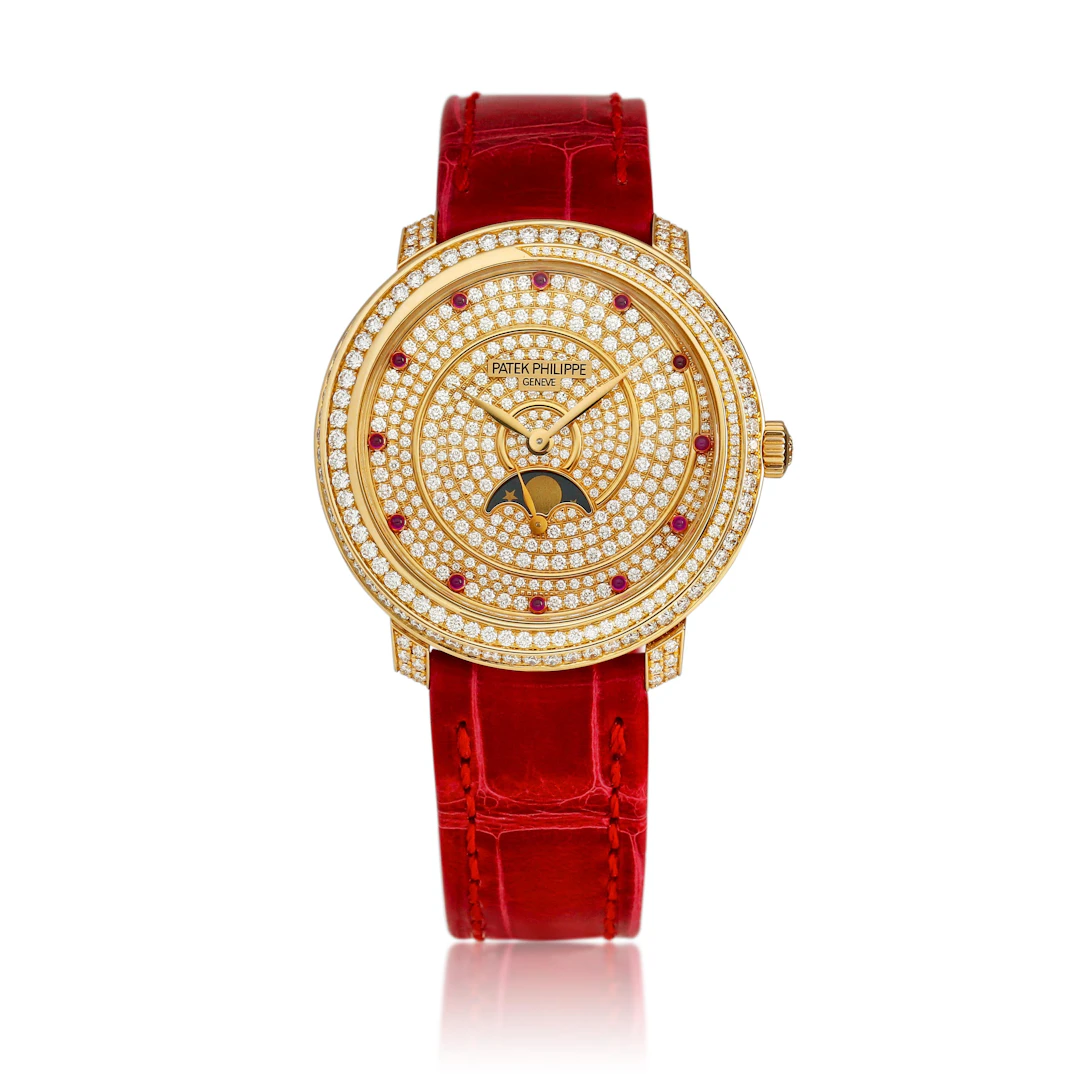 Calatrava Diamond Ribbon Joaillerie (Reference 4968). A 33mm rose