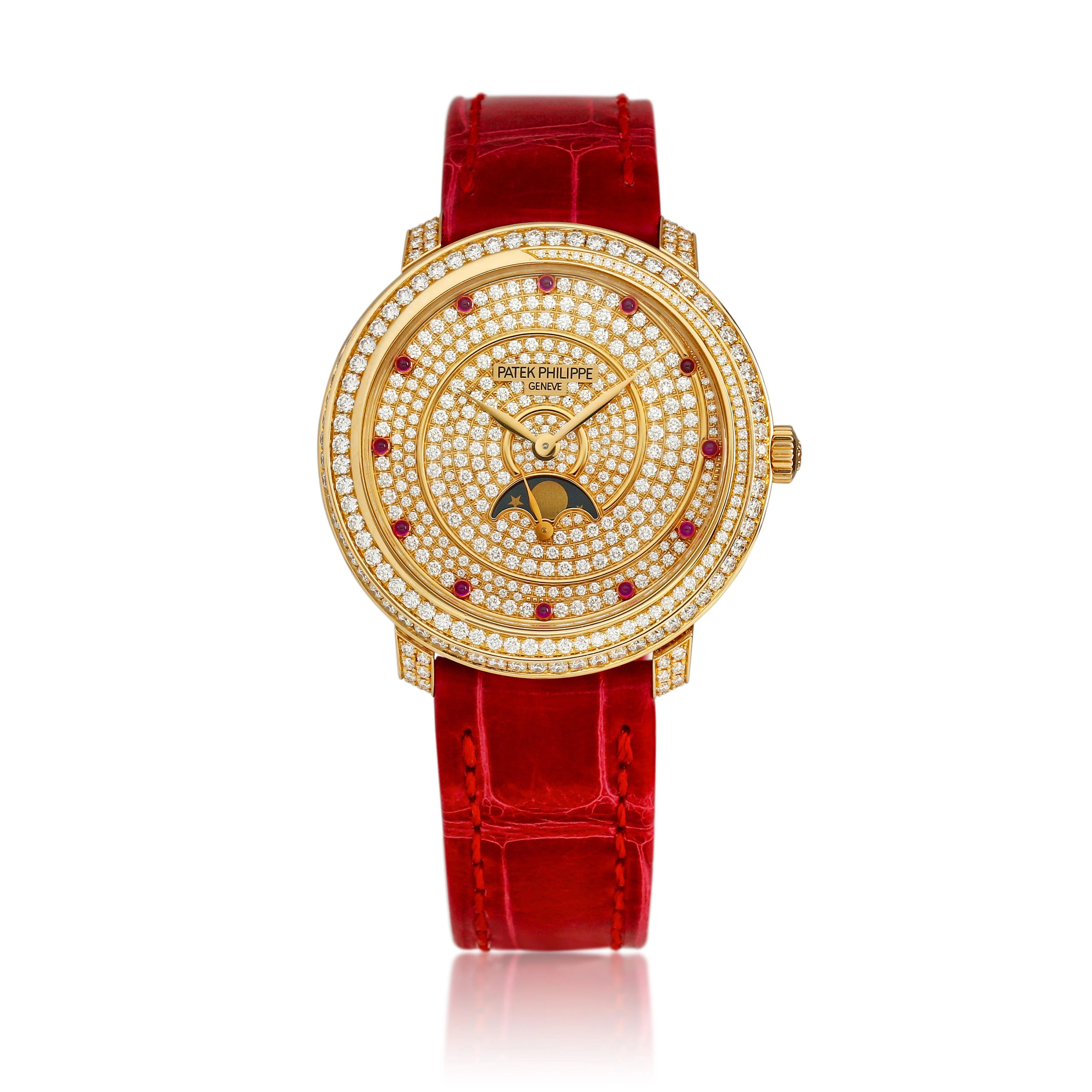 Calatrava Diamond Ribbon Joaillerie (Reference 4968). A 33mm rose