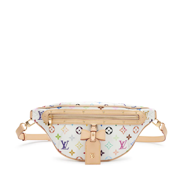 Takashi Murakami White Multicolor High Rise Bum Bag Gold Hardware, 2025