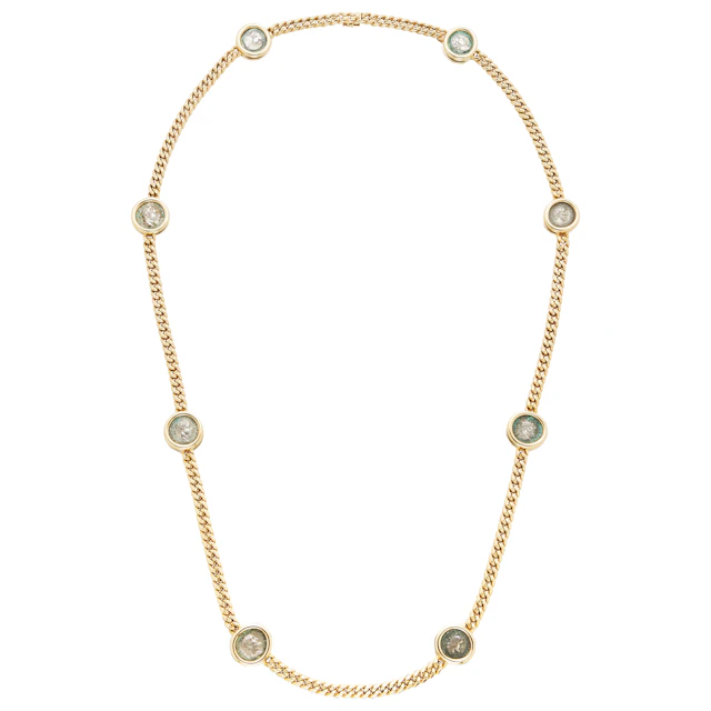 Vintage Gold and 8 Ancient Coin Monete Necklace