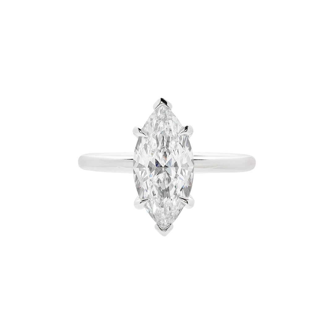 Platinum and 2.00ct Marquise Cut Diamond Engagement Ring