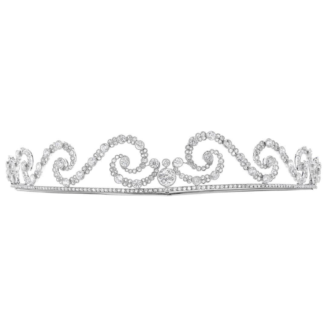 Art Deco Platinum, White Gold and Diamond Tiara