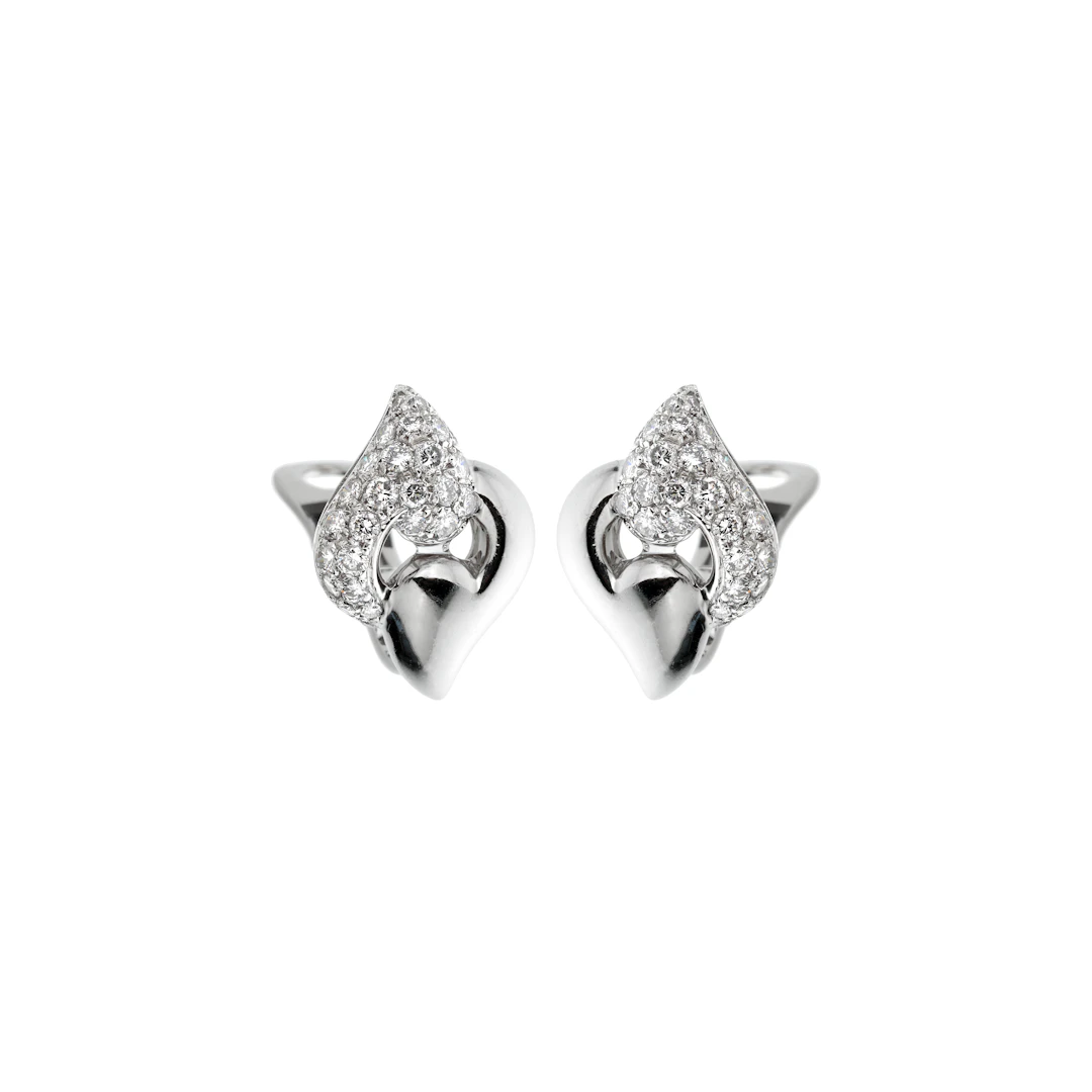 White Gold and Diamond Earclips
