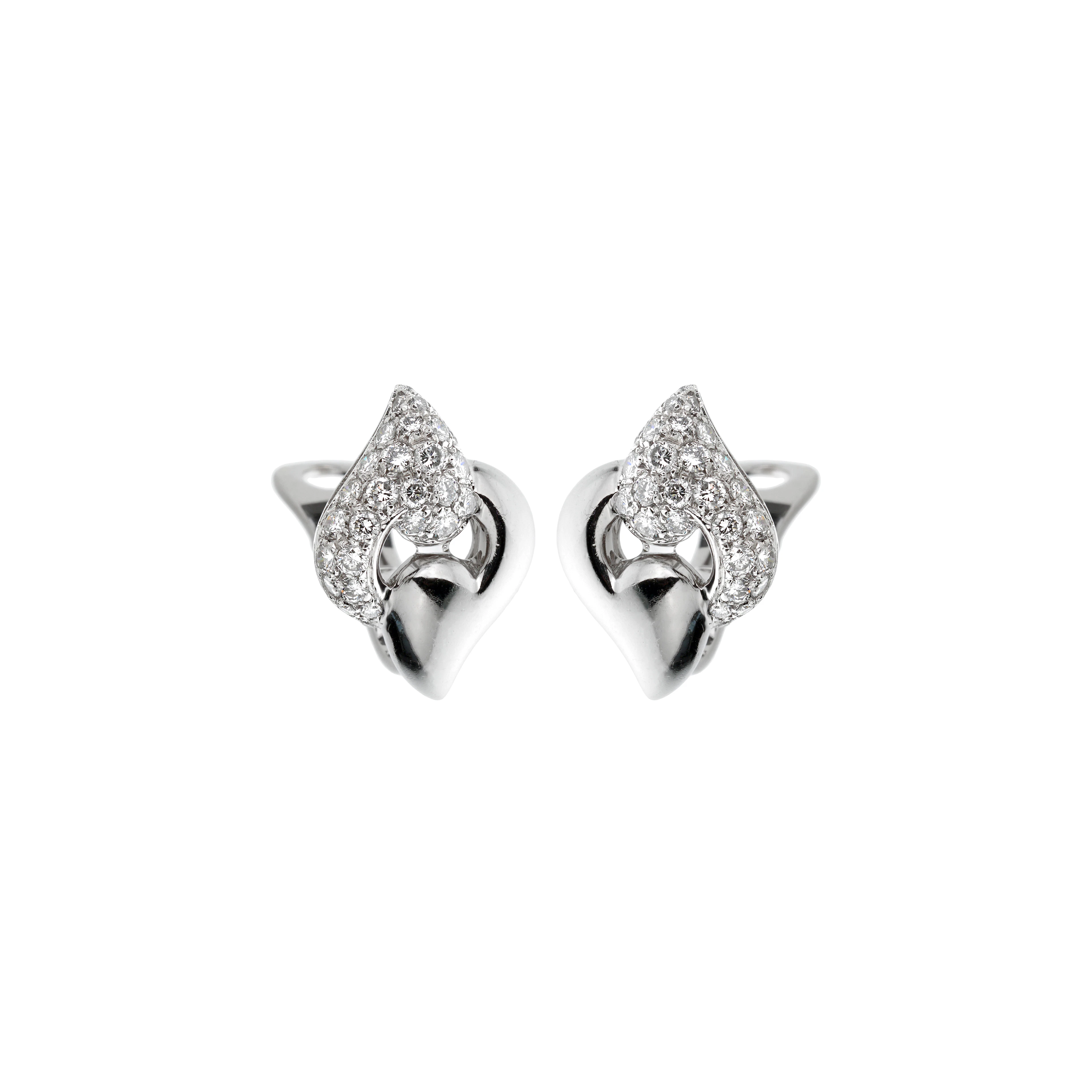 White Gold and Diamond Earclips