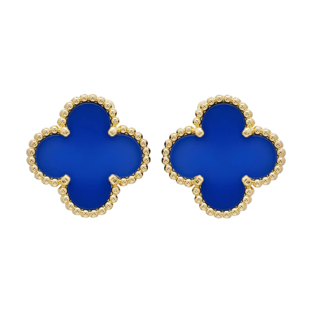 Gold and Agate Vintage Alhambra Earclips