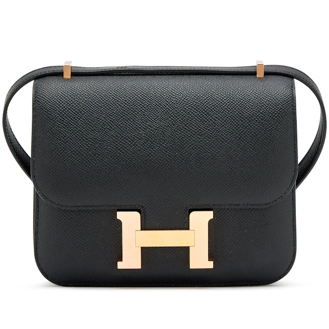 Black Epsom Mini Constance 18 Rose Gold Hardware, 2025