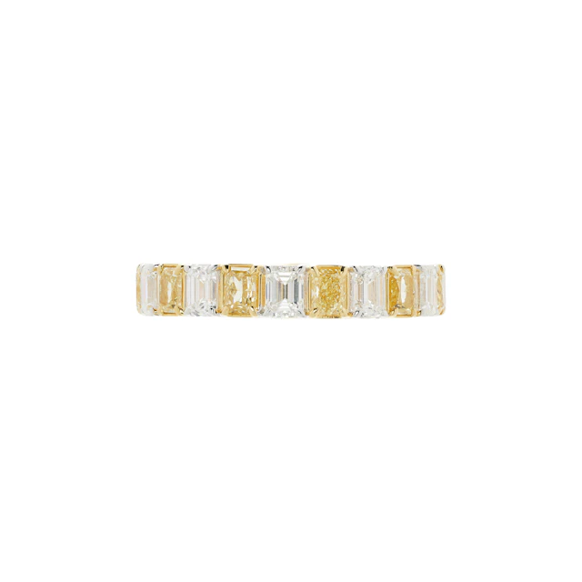 Gold, White Gold, 2.05ctw Yellow Diamond and 2.15ctw Diamond Eternity Band Ring