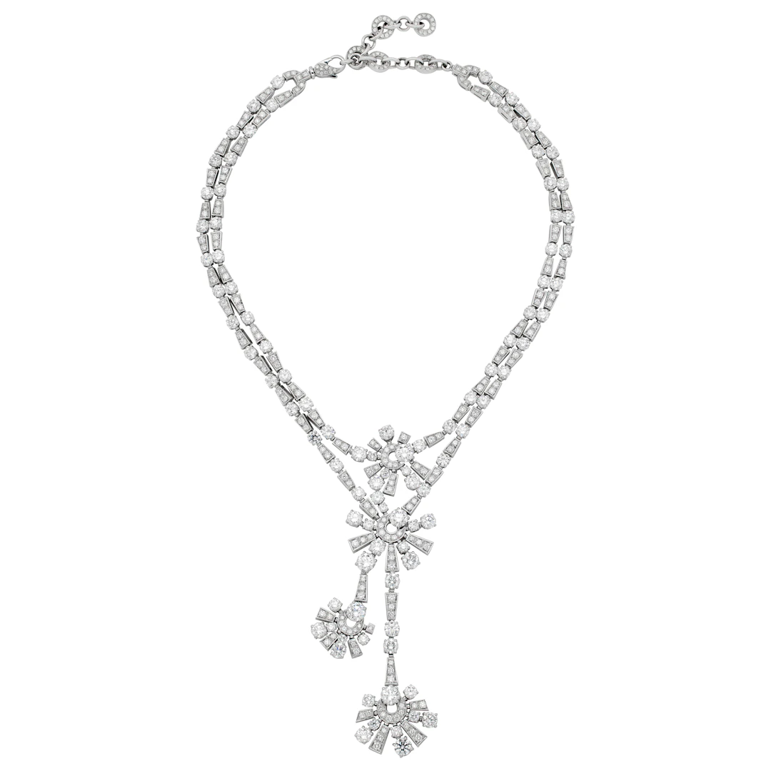 White Gold and Diamond Lariat Necklace