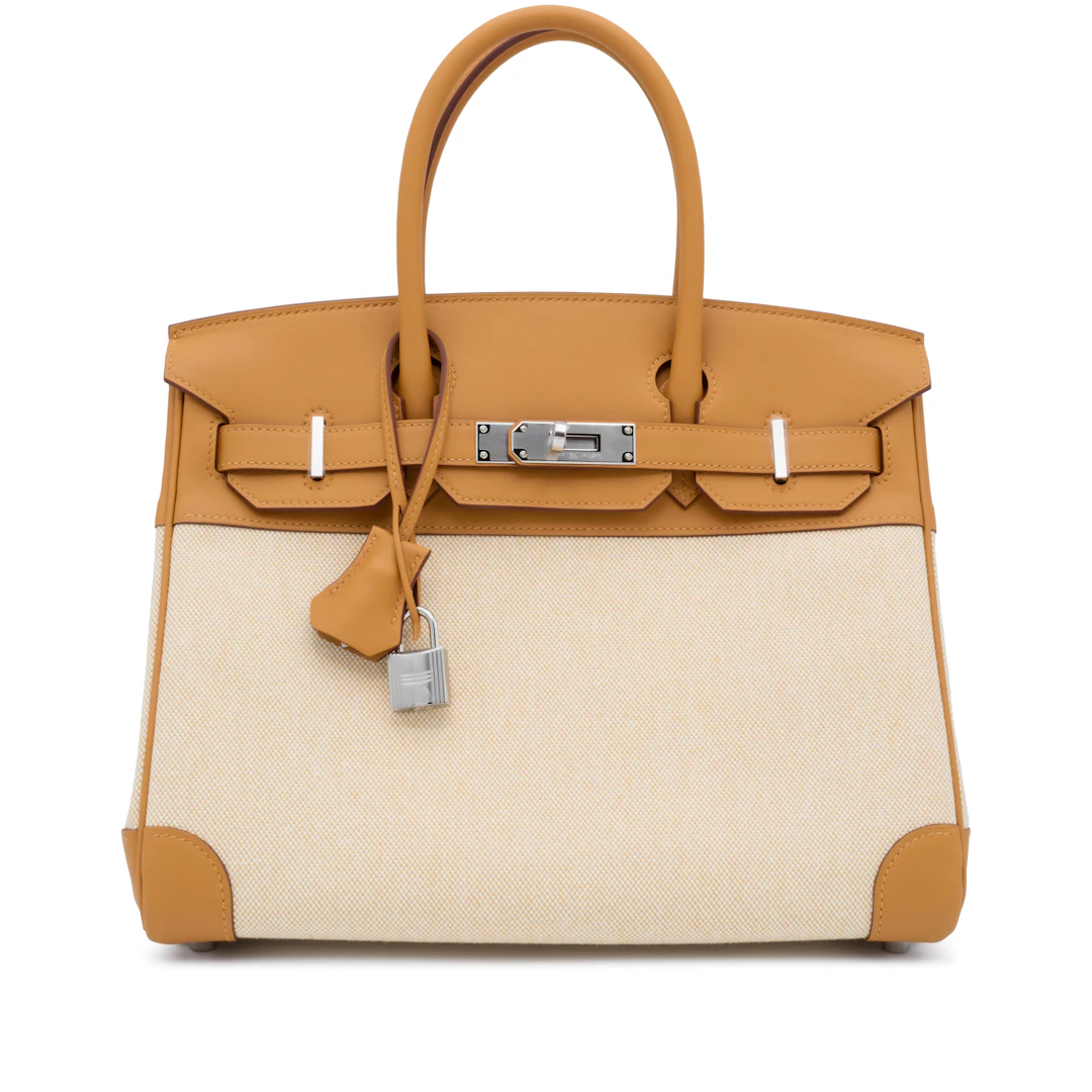 Sesame Swift, Paille and Ecru Toile Birkin 30 Palladium Hardware, 2026