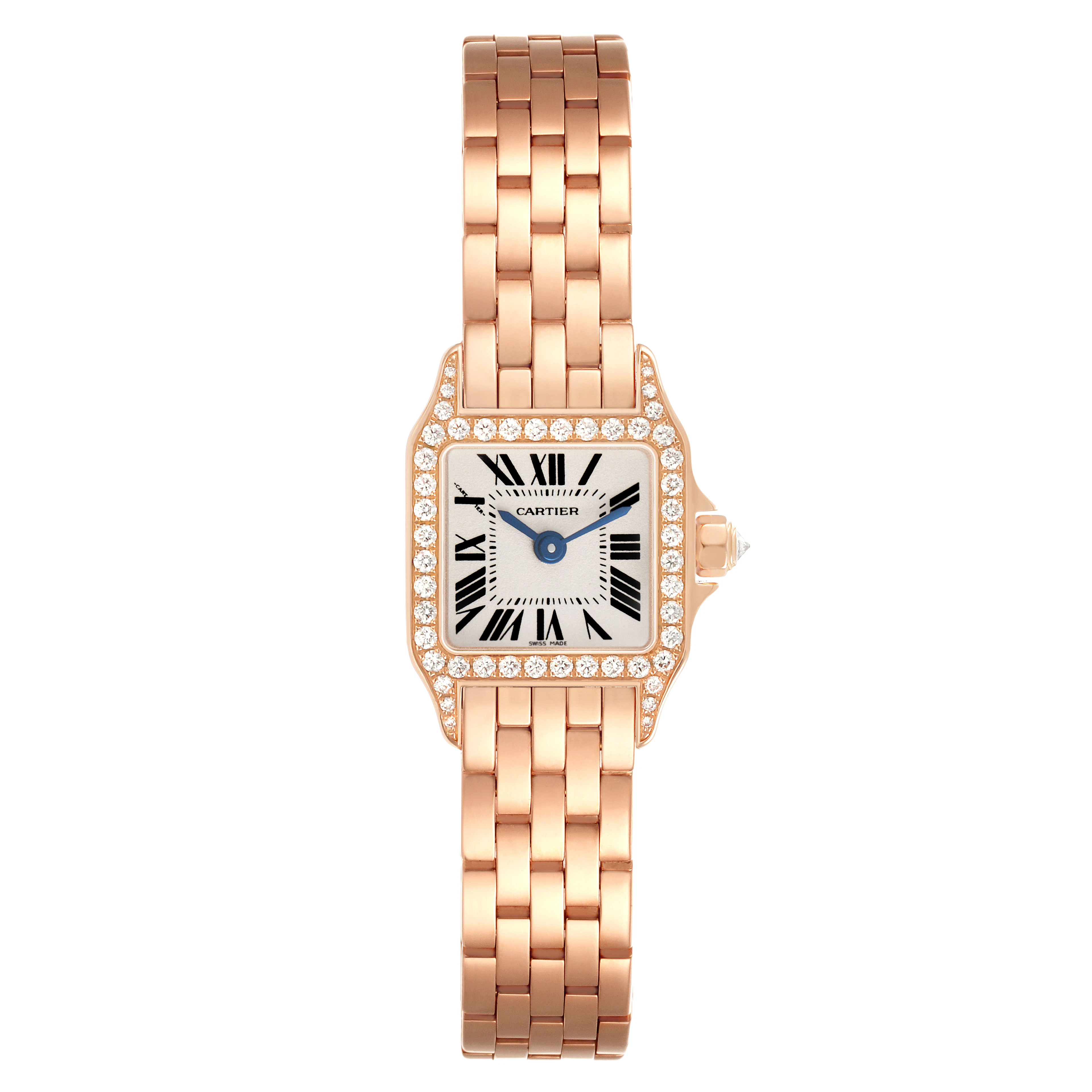 Santos Demoiselle (Reference WF9011Z8). A 20mm rose gold diamond-set