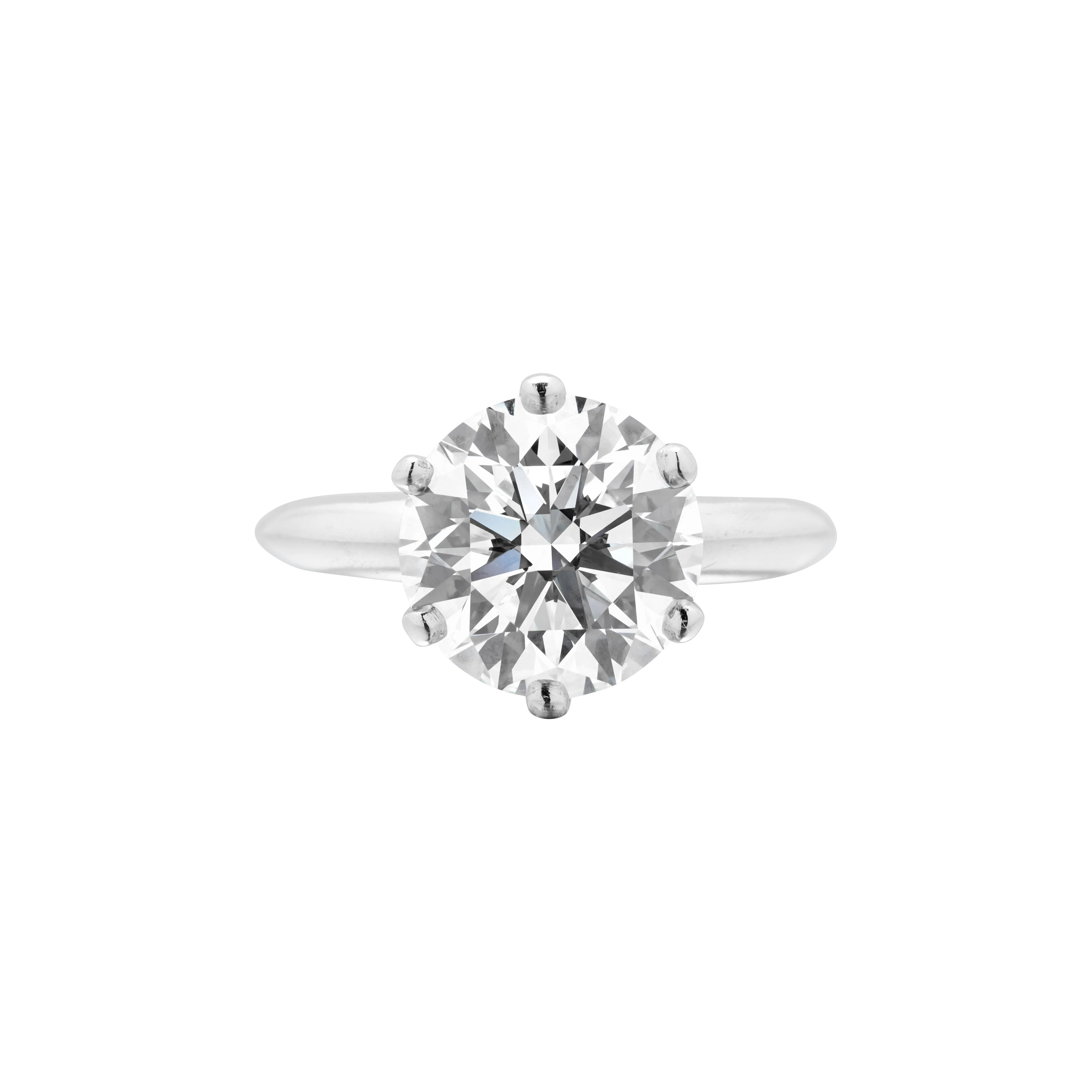 Platinum, 3.72ct Round Brilliant Cut Diamond Engagement Ring