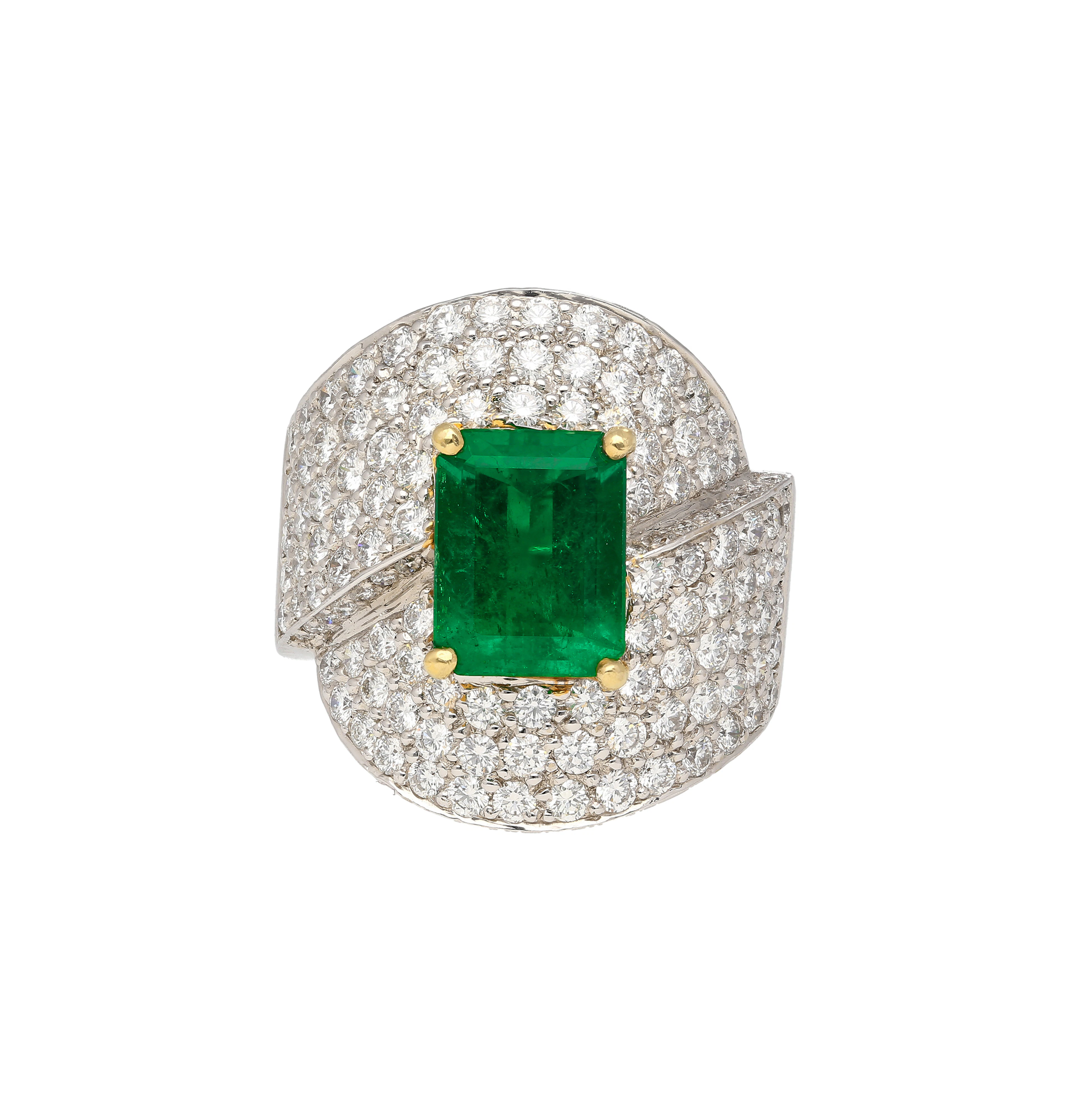 White Gold, Gold, 2.53ct Colombian Emerald and Diamond Ring