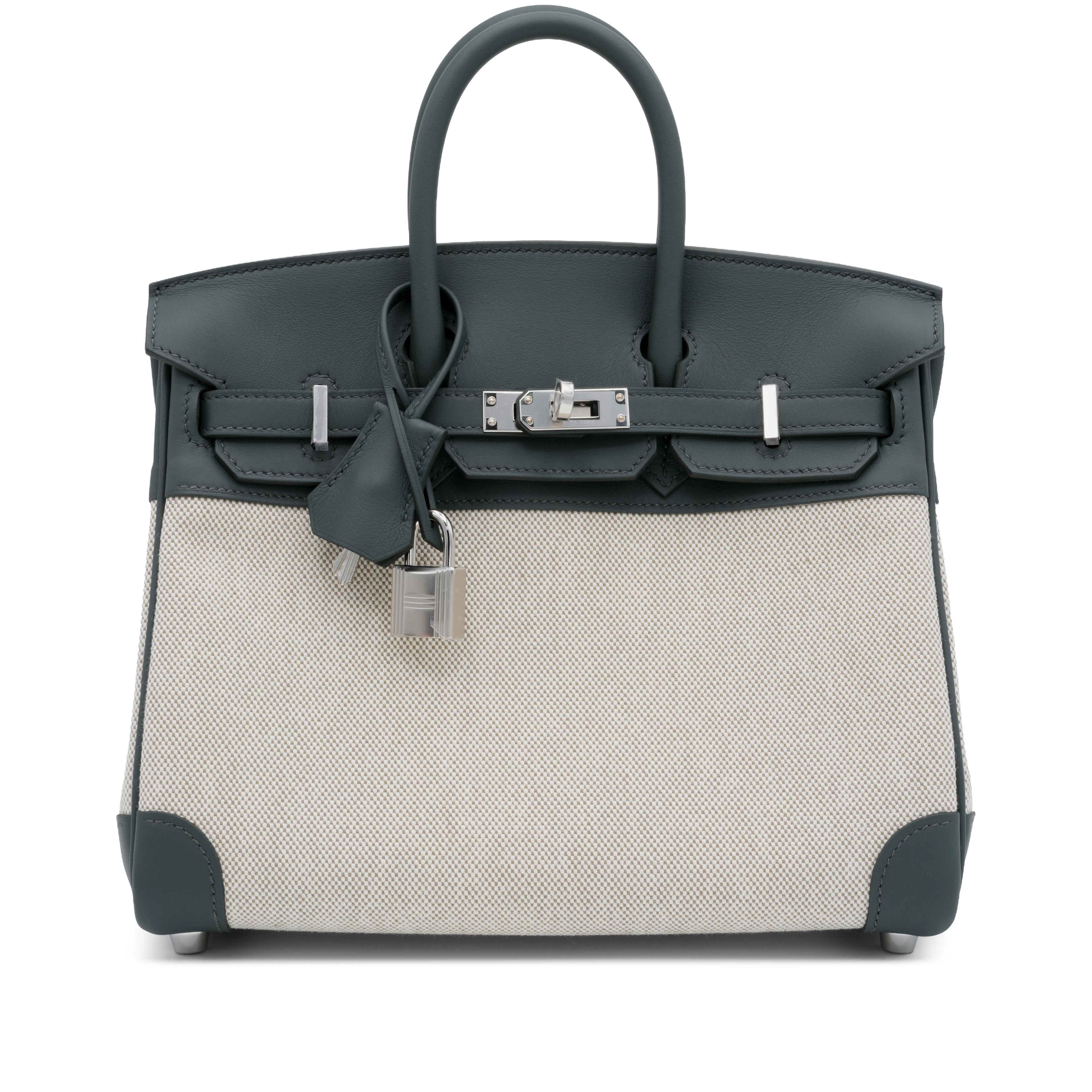 Vert Mangrove Swift and Vert Amande and Ecru Toile Quadrille Birkin