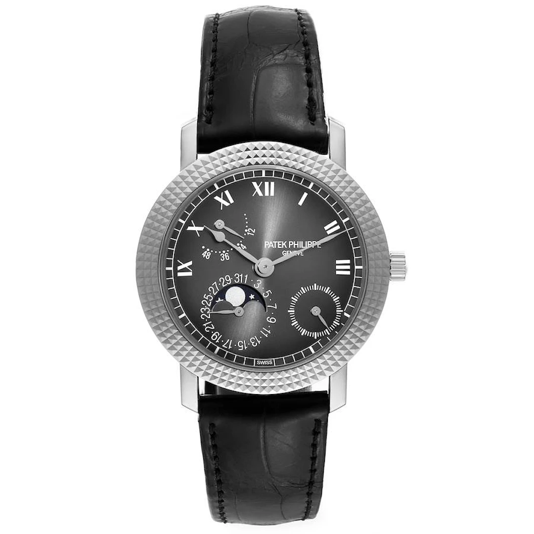 Calatrava Cortina (Reference 5057G-010). A 36.5mm white gold automatic