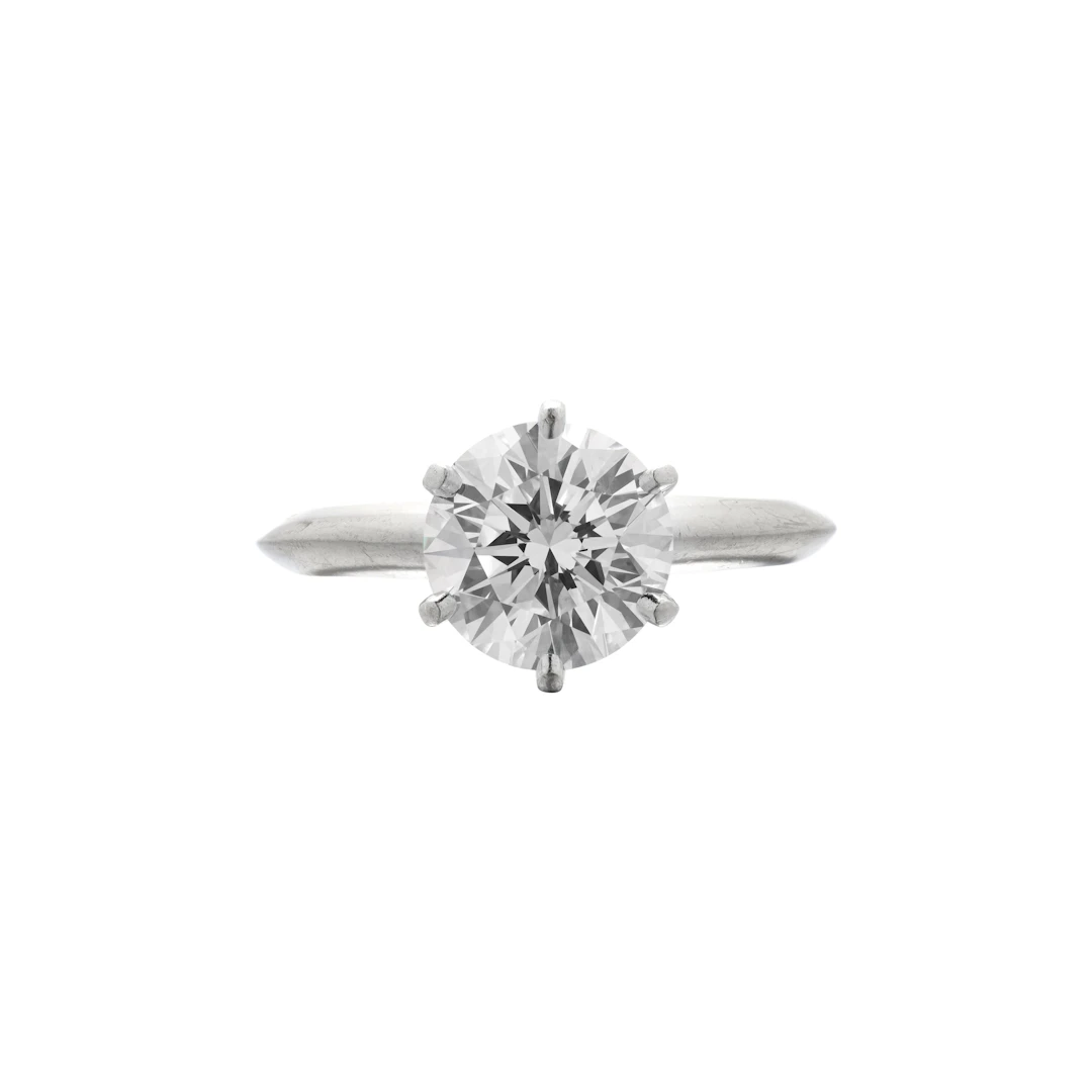 Platinum and 2.01ct Round Brilliant Cut Diamond Solitaire Engagement Ring