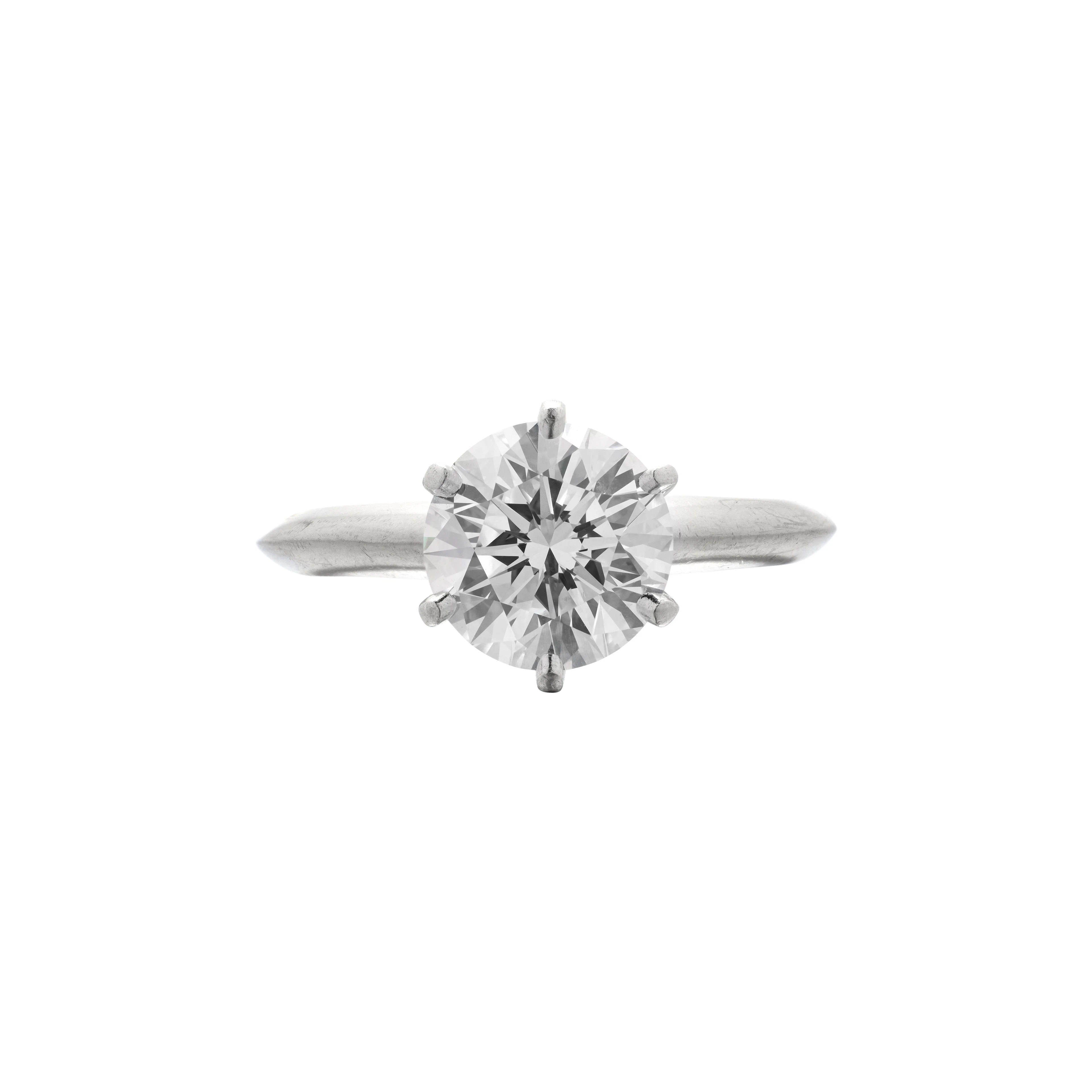 Platinum and 2.01ct Round Brilliant Cut Diamond Solitaire Engagement Ring