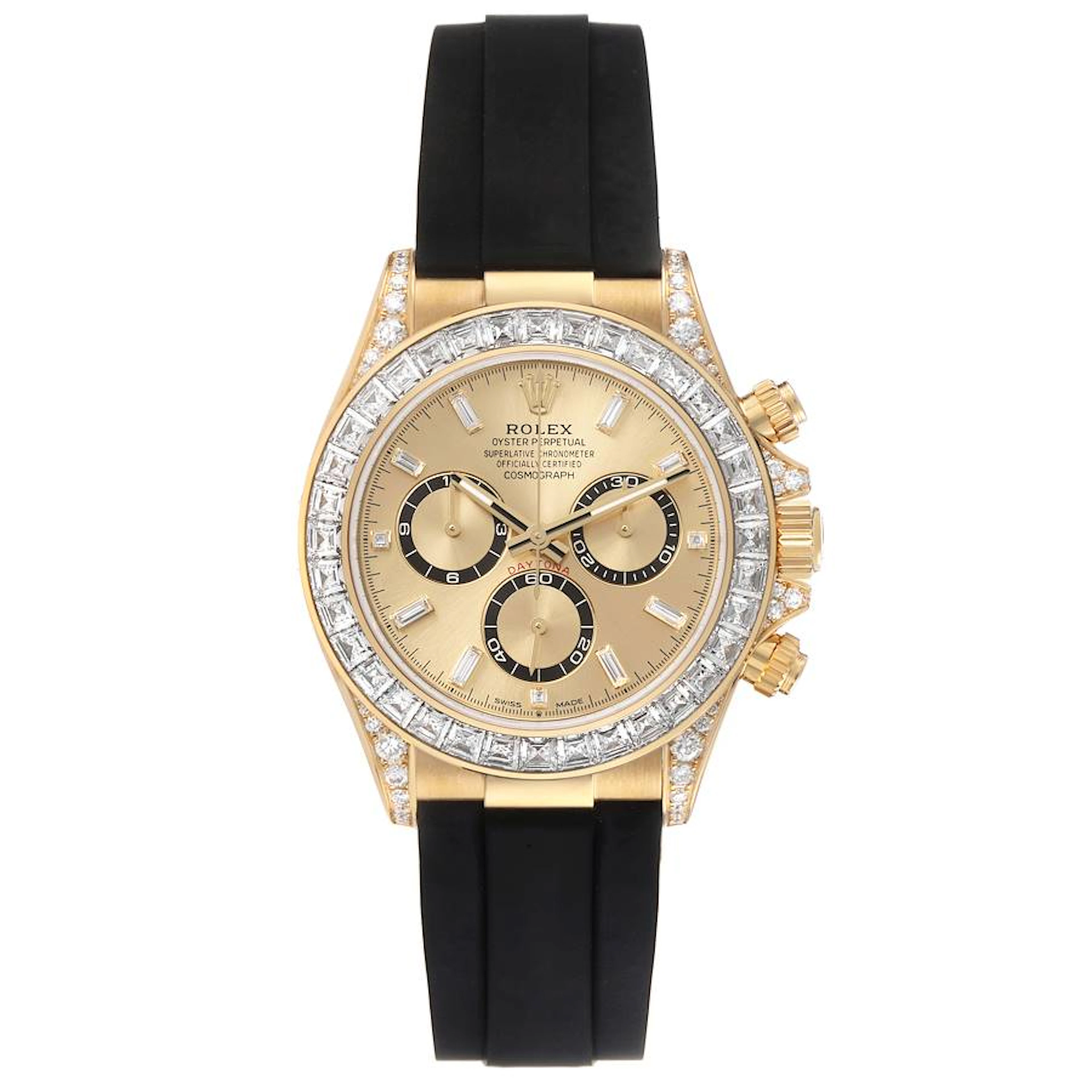 Cosmograph Daytona (Reference 126538TBR). A 40mm yellow gold diamond-set