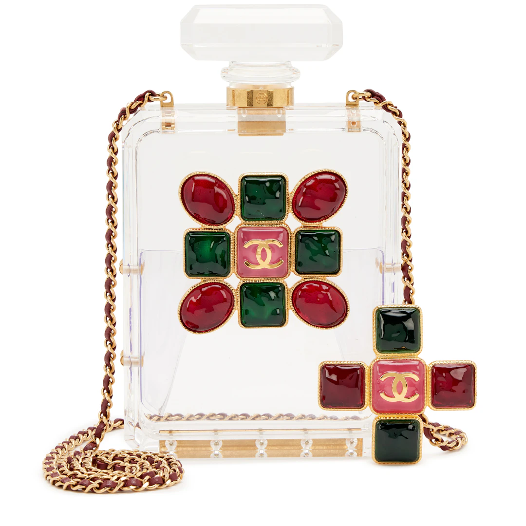 Limited Edition Green and Red Gripoix Maltese Perfume Minaudière and