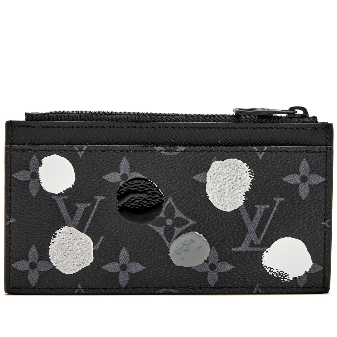 Yayoi Kusama Paint Dot Zippy Card Holder Black Hardware, 2022