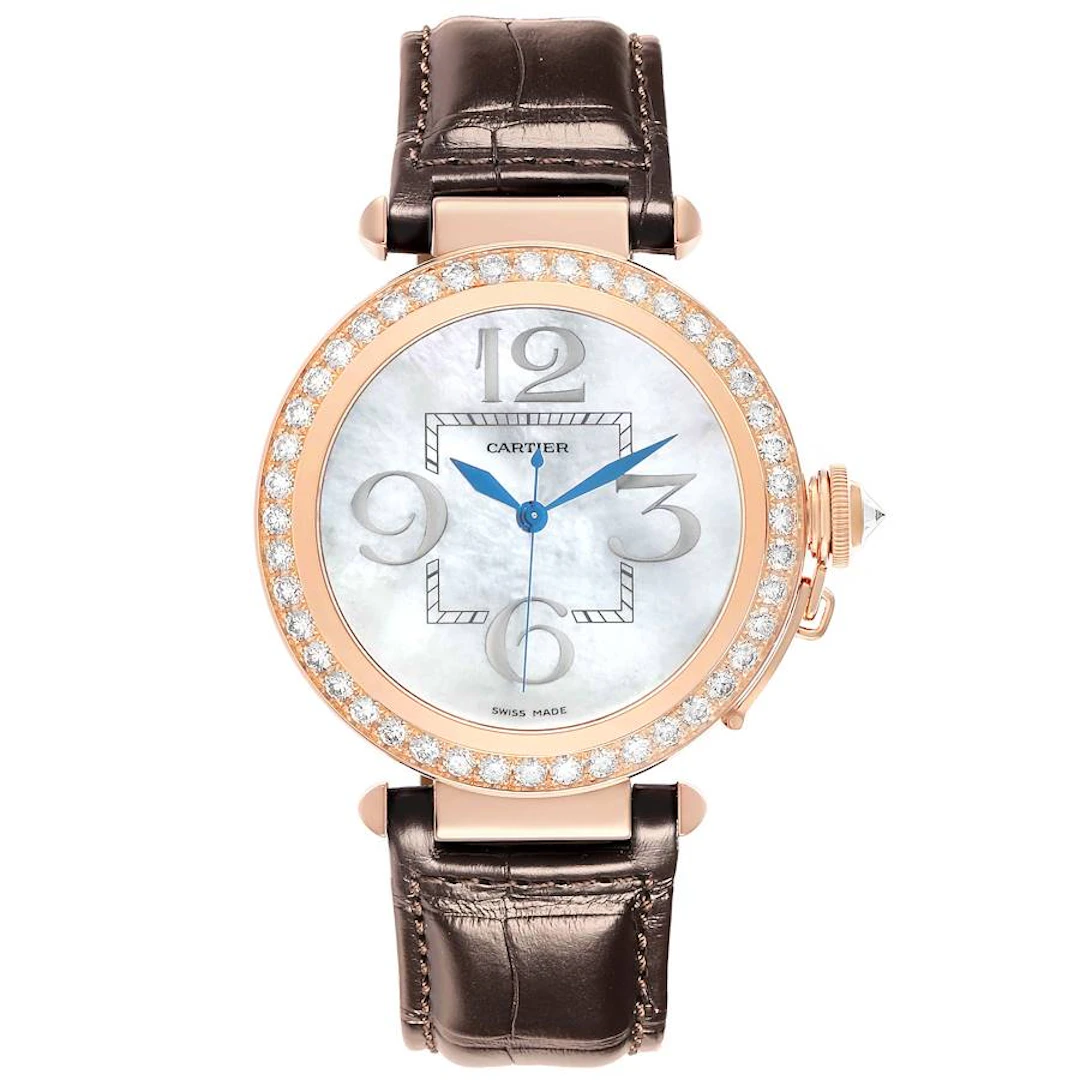 Pasha (Reference WJ124005). A 42mm rose gold diamond-set automatic wristwatch.