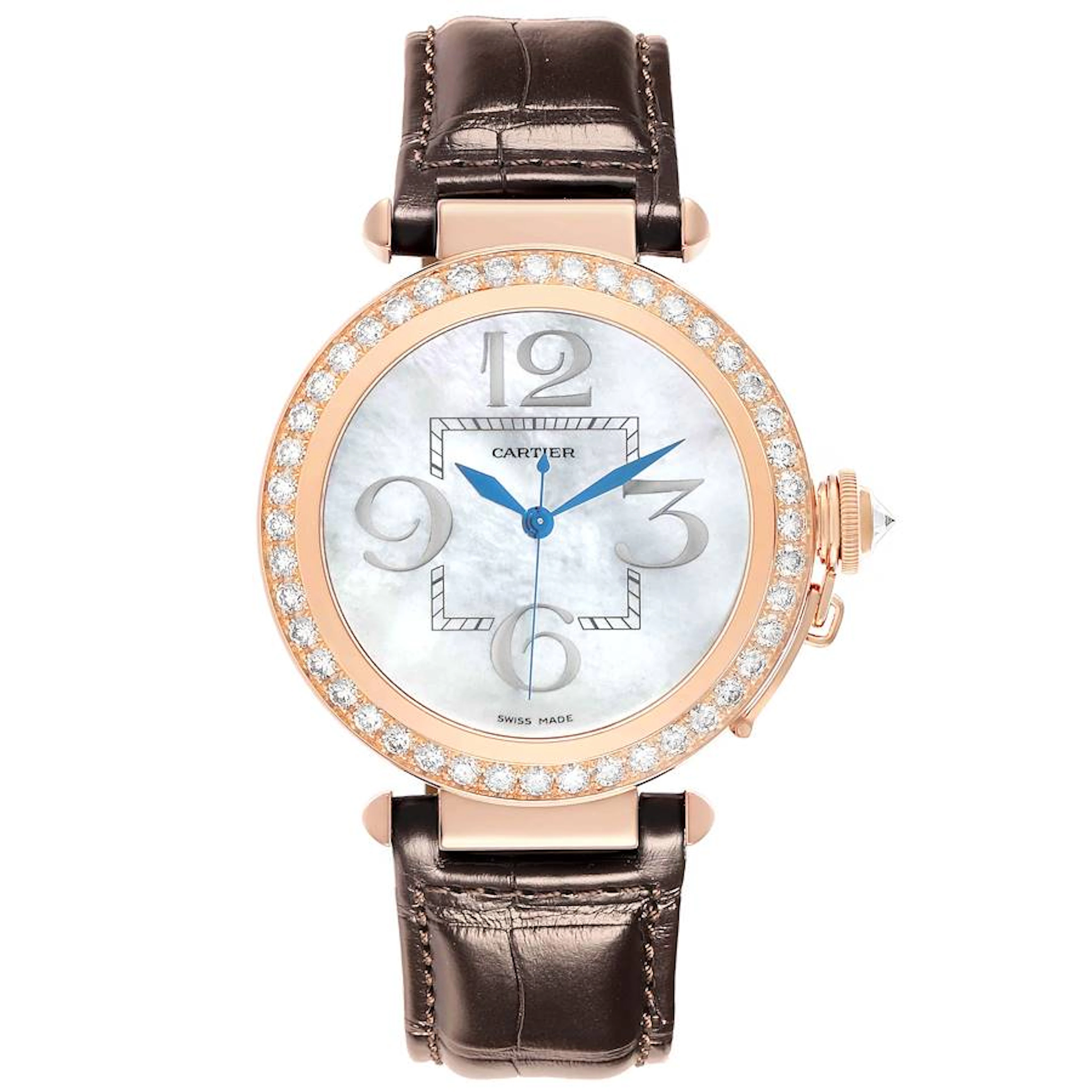 Pasha (Reference WJ124005). A 42mm rose gold diamond-set automatic wristwatch.