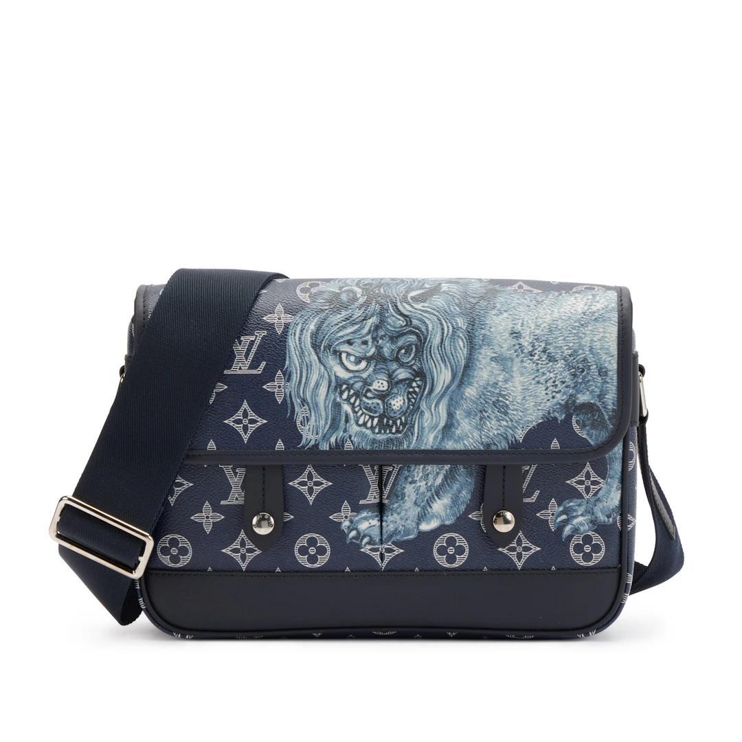 Blue Monogram Chapman Brothers Coated Canvas Savane PM Silver Hardware, 2017