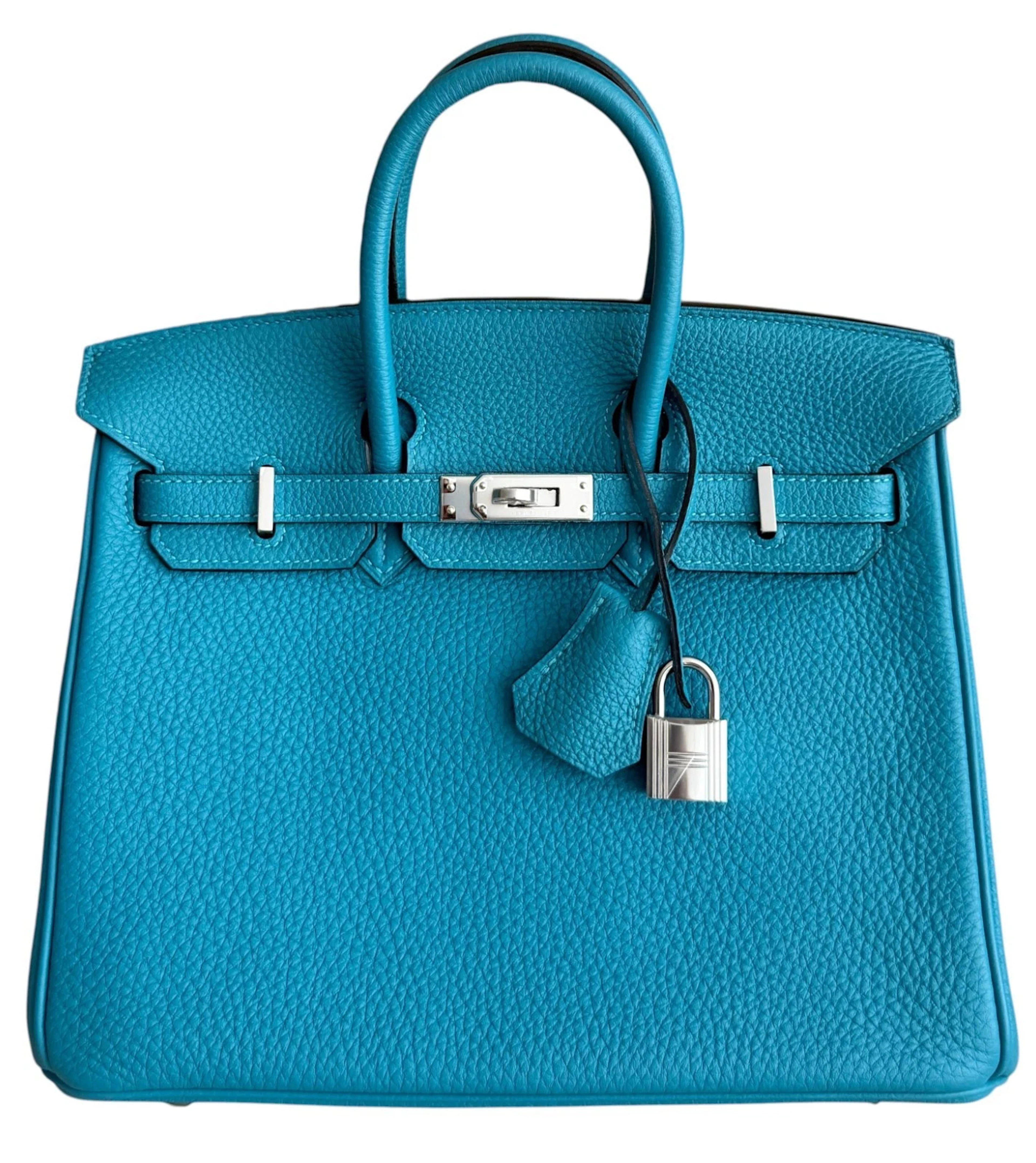 Turquoise Togo Birkin 25 Palladium Hardware, 2014