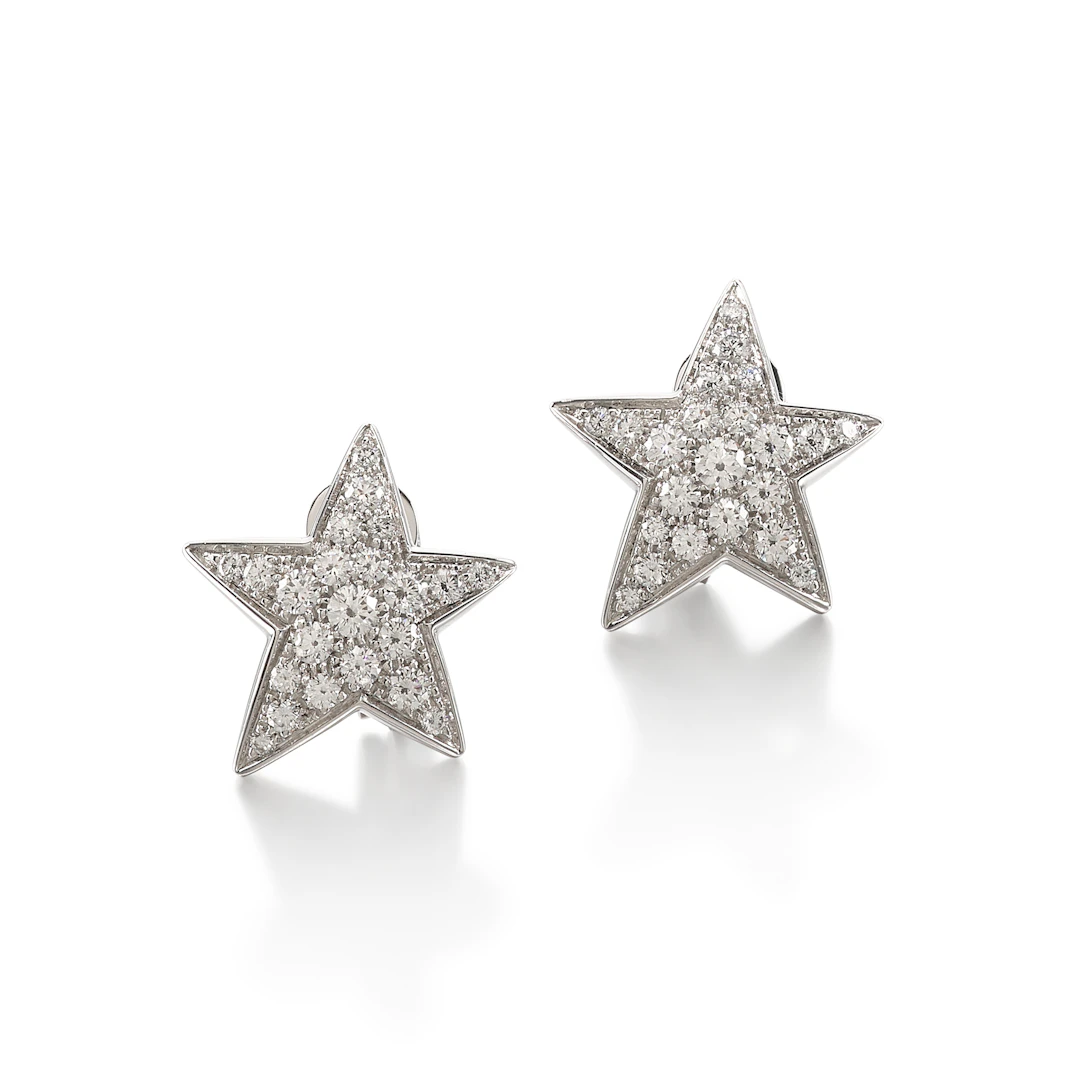 White Gold Comète Earclips
