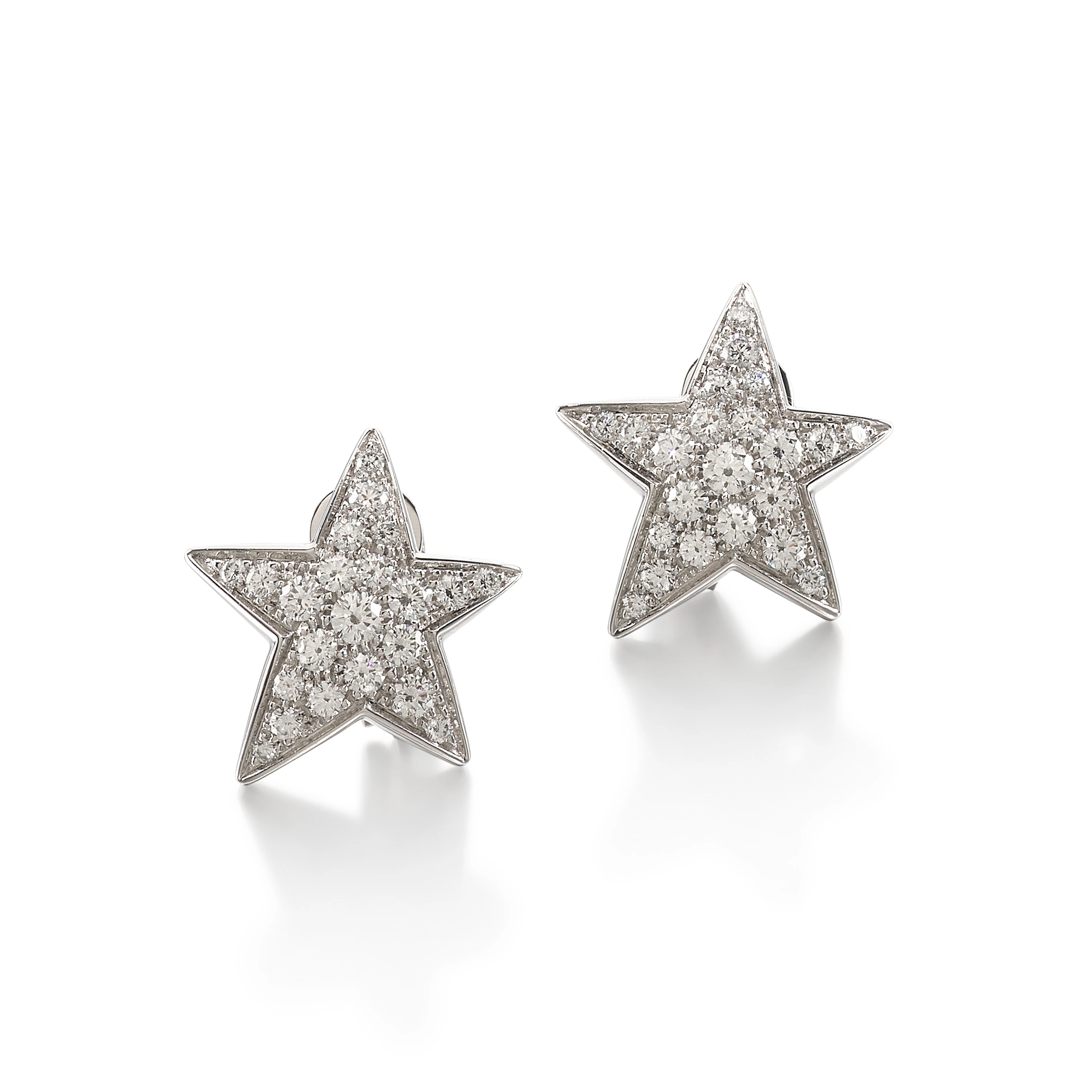 White Gold Comète Earclips