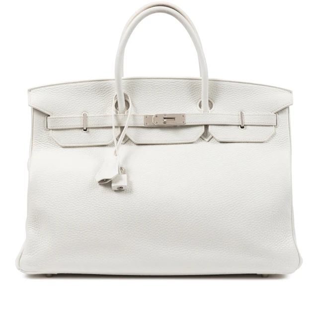 White Clémence Birkin 40 Palladium Hardware, 2009